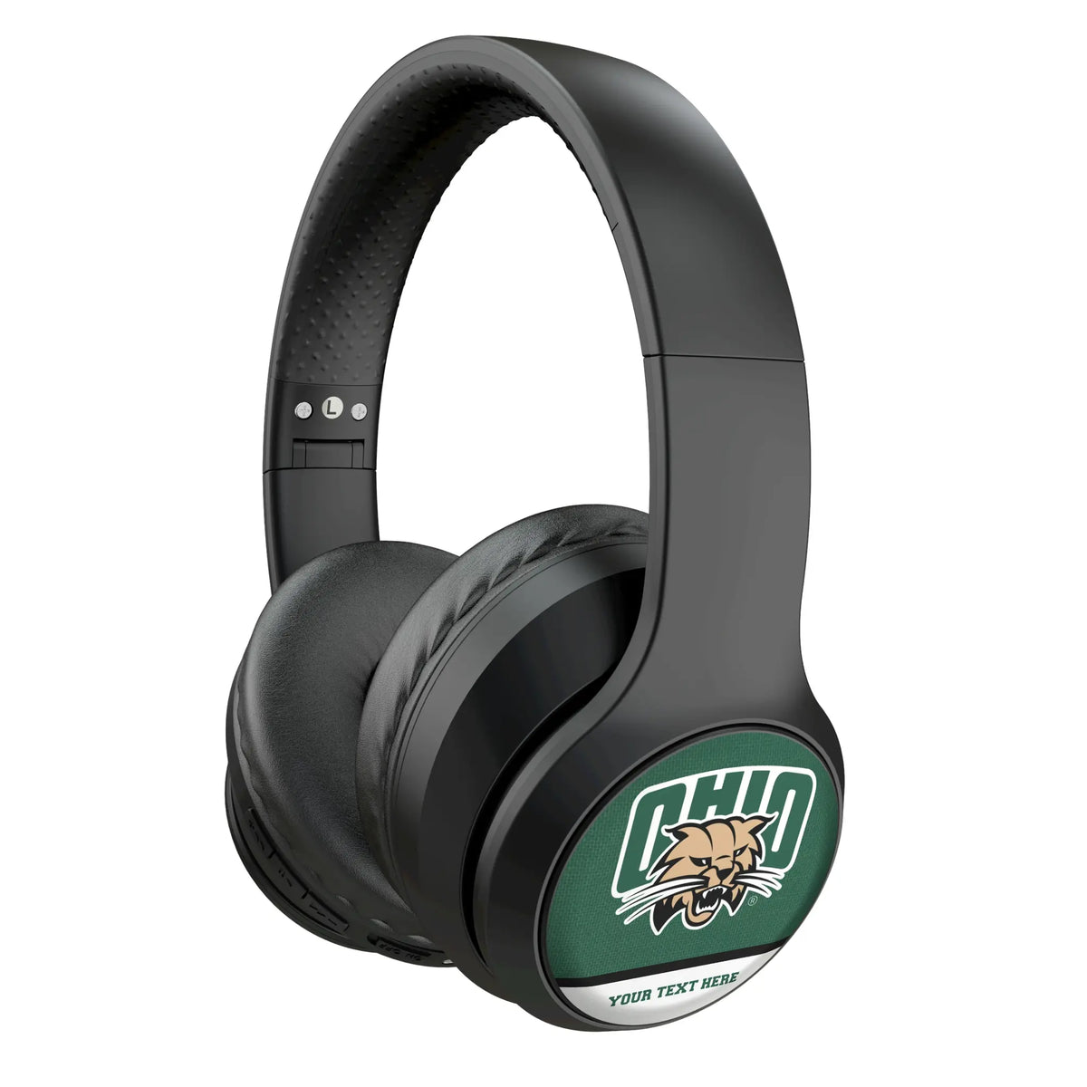 Ohio University Bobcats Personalized Endzone Solid Wireless Over-Ear Headphones With Case