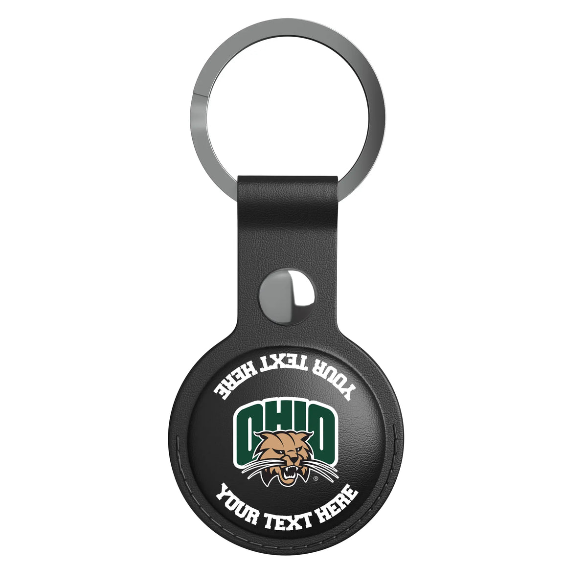 Ohio University Bobcats Personalized Insignia AirTag Black Airtag Holder