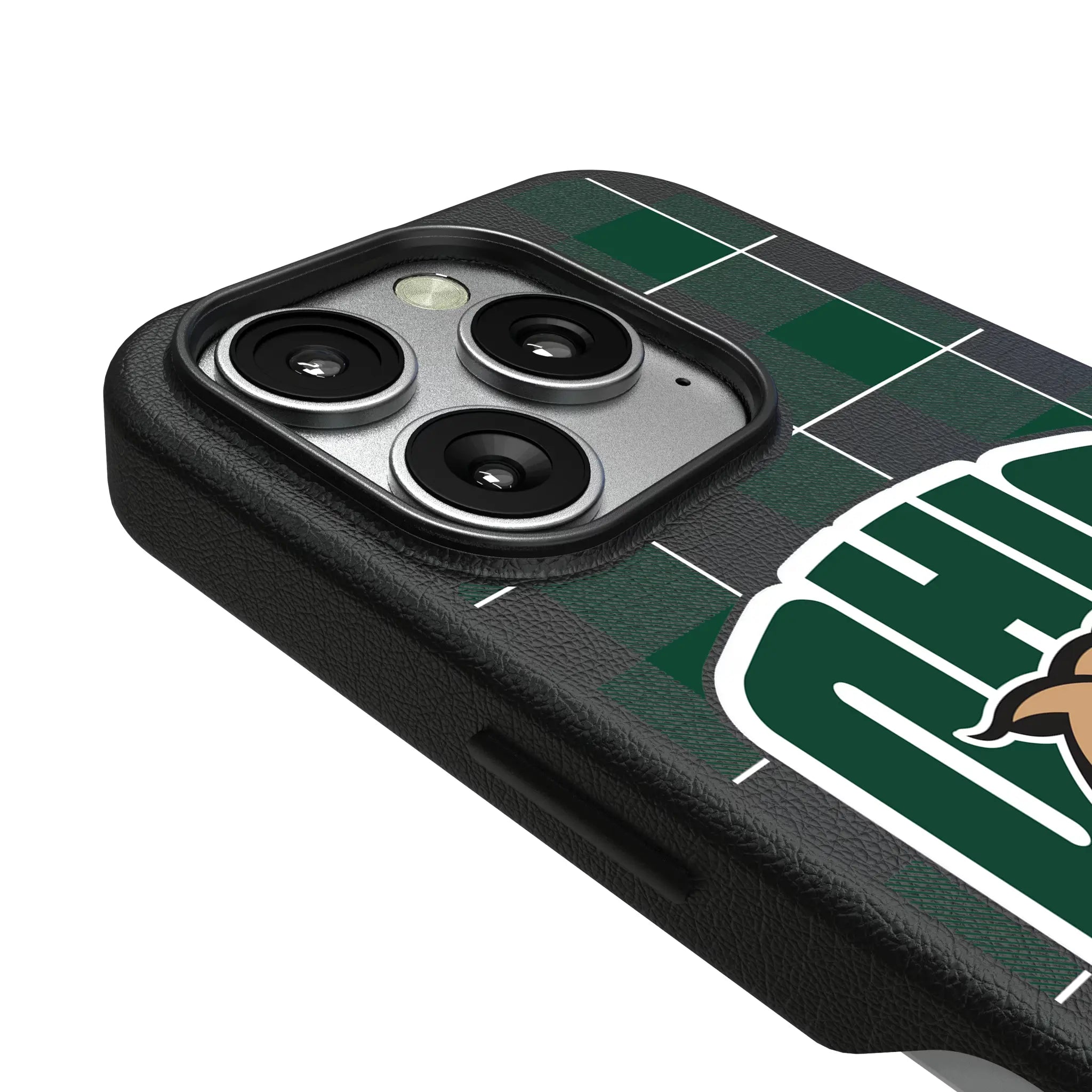 Ohio University Bobcats Plaid iPhone MagSafe Compatible Phone Case for Apple iPhone - Detail