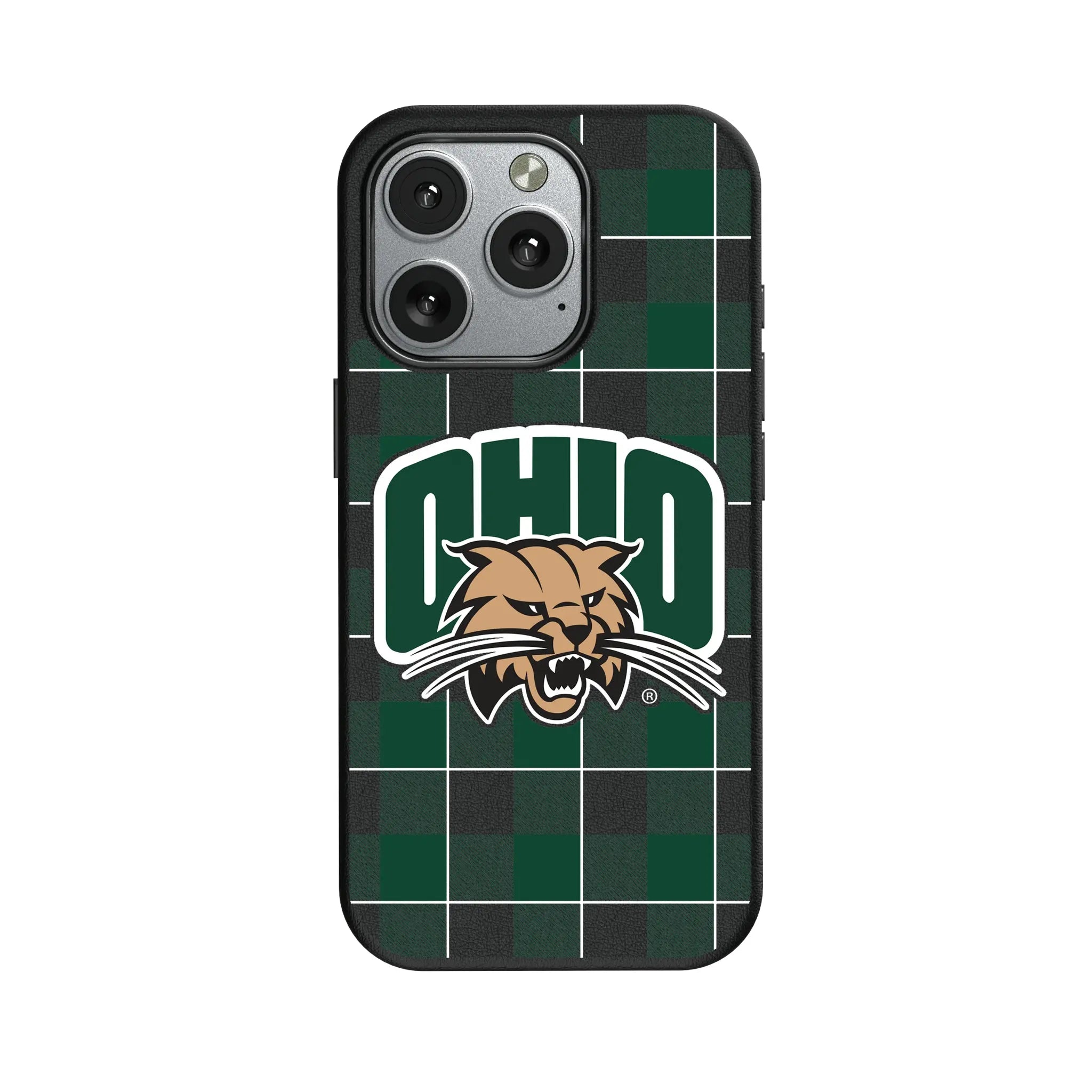 Ohio University Bobcats Plaid iPhone MagSafe Compatible Phone Case for Apple iPhone