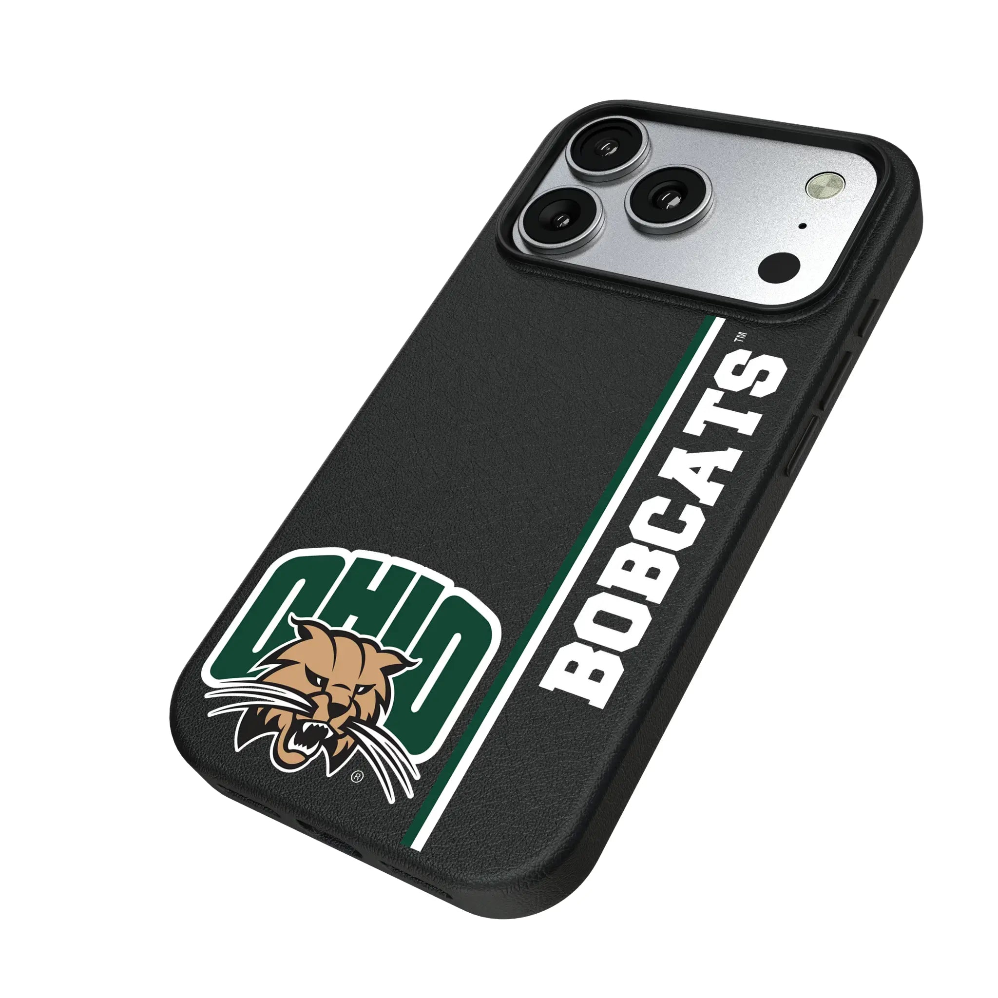 Ohio University Bobcats Sidebar iPhone MagSafe Compatible Phone Case for Apple iPhone - Isometric View#Device_iPhone 17 Pro