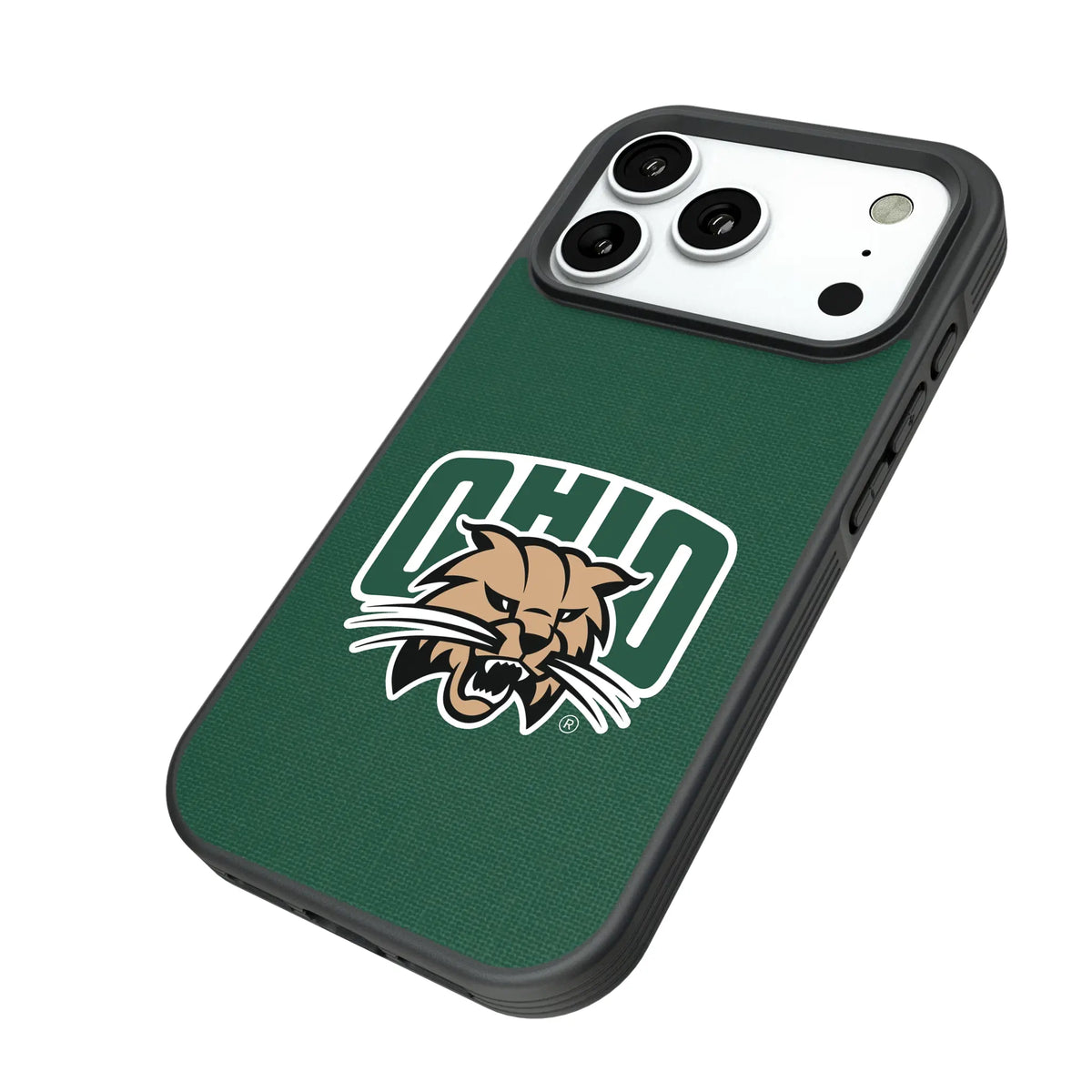 Ohio University Bobcats Solid iPhone Bump Phone Case for Apple iPhone - Isometric View#Device_iPhone 18 Pro