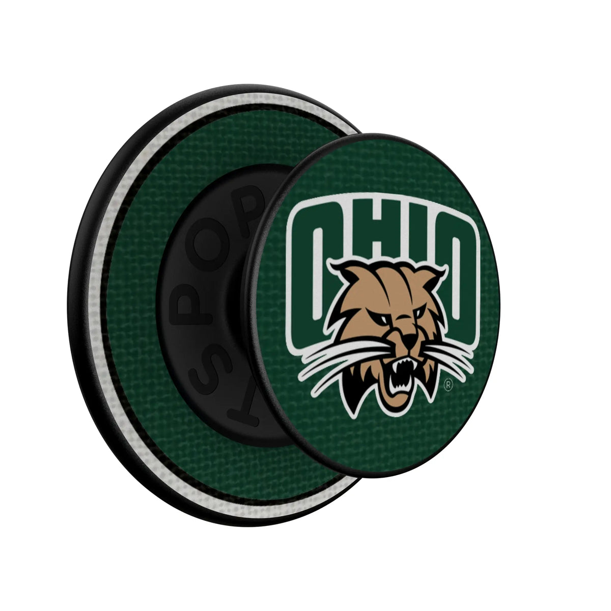 Ohio University Bobcats Stripe Popsockets Round Magnetic - Isometric View