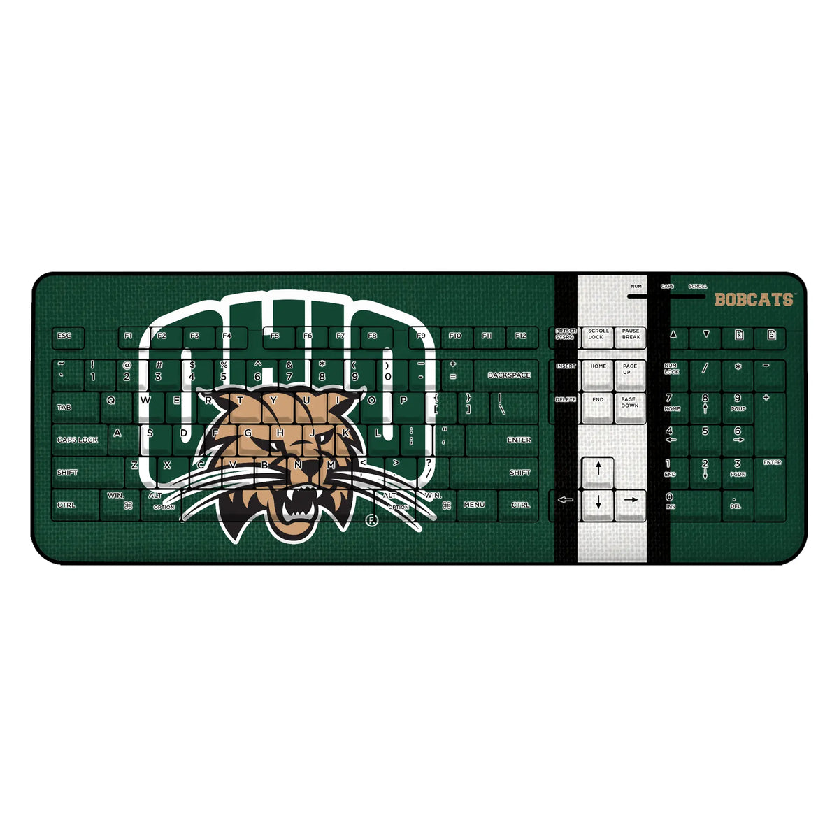 Ohio University Bobcats Stripe Wireless USB Keyboard