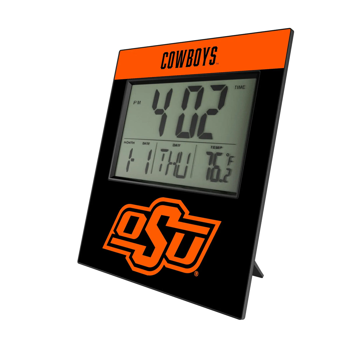 Oklahoma State University Cowboys Color Block Wall Clock