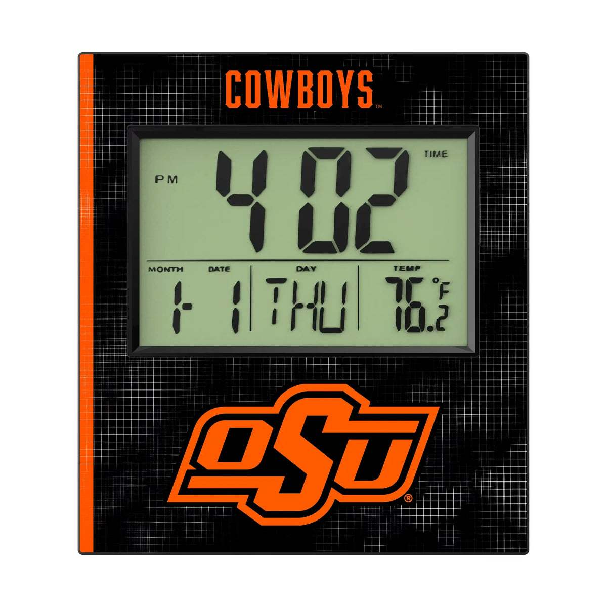Oklahoma State University Cowboys Hatch Wall Clock