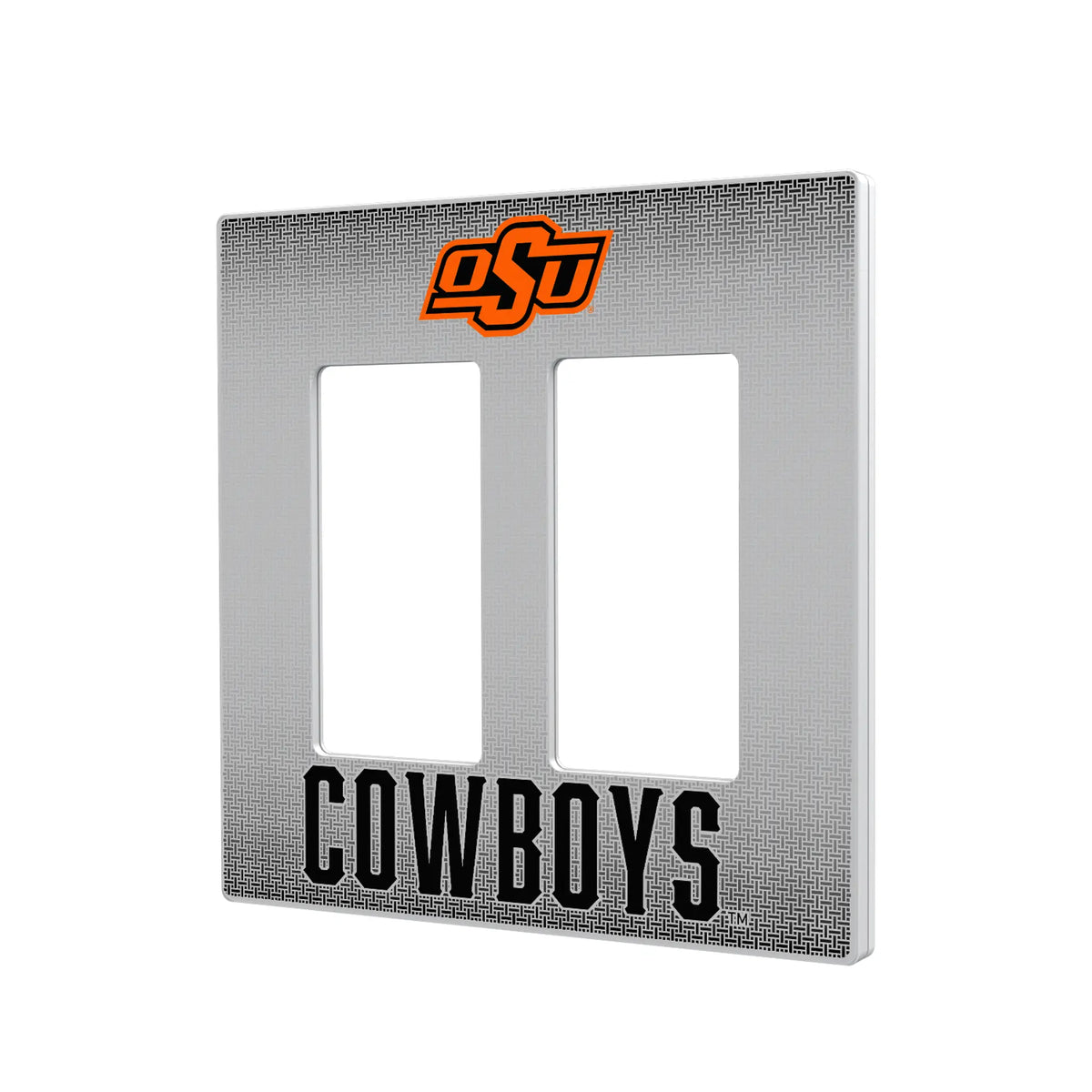 Oklahoma State University Cowboys Linen Hidden-Screw Light Switch Plate#Style_Double Rocker