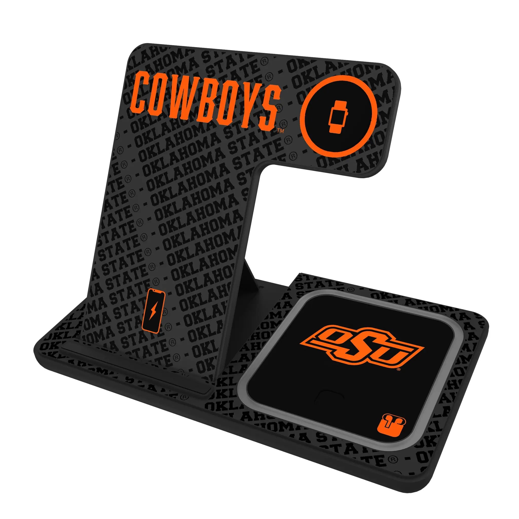 Oklahoma State University Cowboys Monocolor Tilt 3 in 1 Charging Station