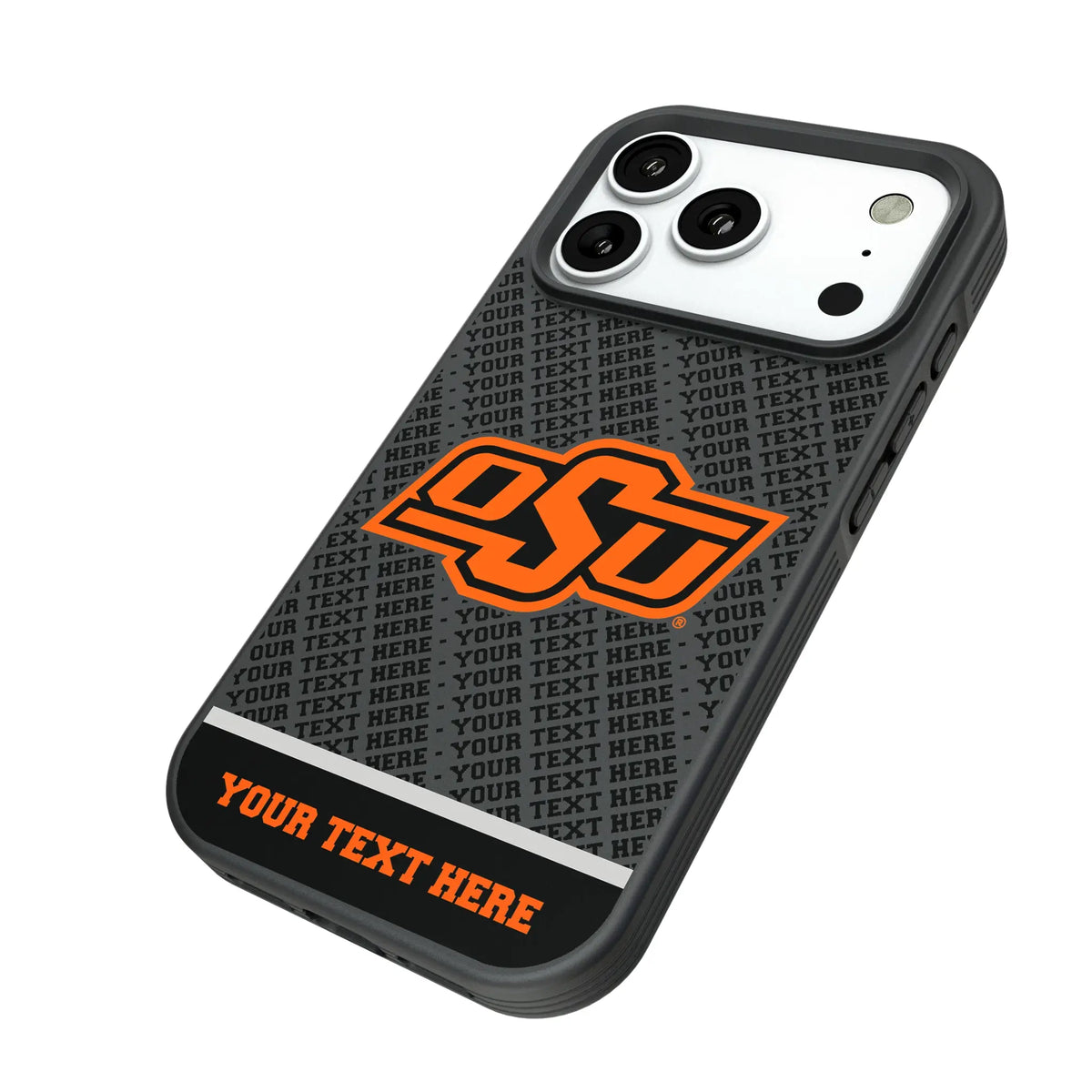 Oklahoma State University Cowboys Personalized EndZone Plus iPhone Bump Phone Case for Apple iPhone - Isometric View#Device_iPhone 18 Pro
