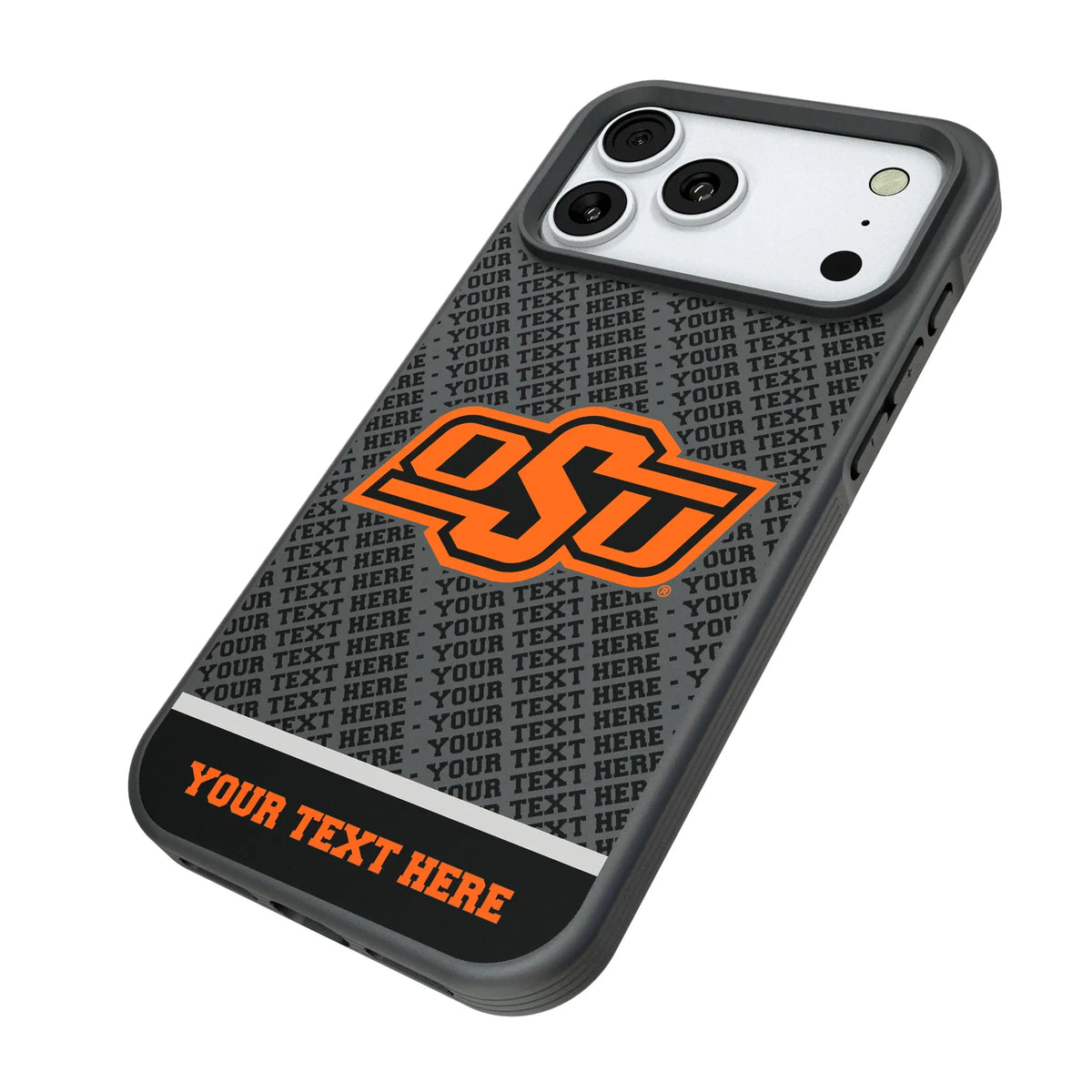 Oklahoma State University Cowboys Personalized EndZone Plus iPhone Bump Phone Case for Apple iPhone - Isometric View#Device_iPhone 18 Pro Max