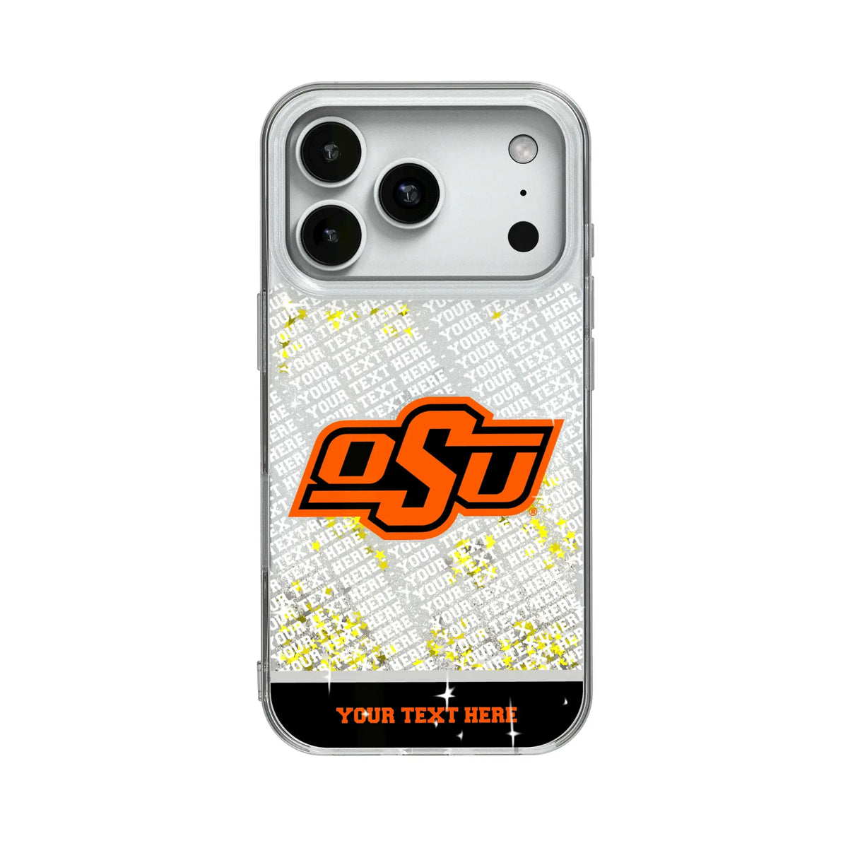 Oklahoma State University Cowboys Personalized EndZone Plus Glitter Phone Case for Apple iPhone