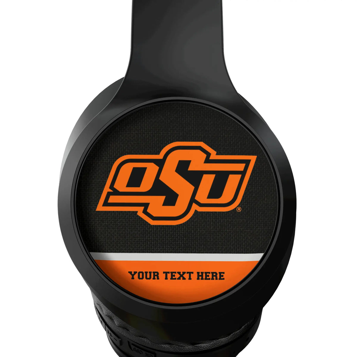 Oklahoma State University Cowboys Personalized Endzone Solid Wireless Over-Ear Headphones With Case - Detail