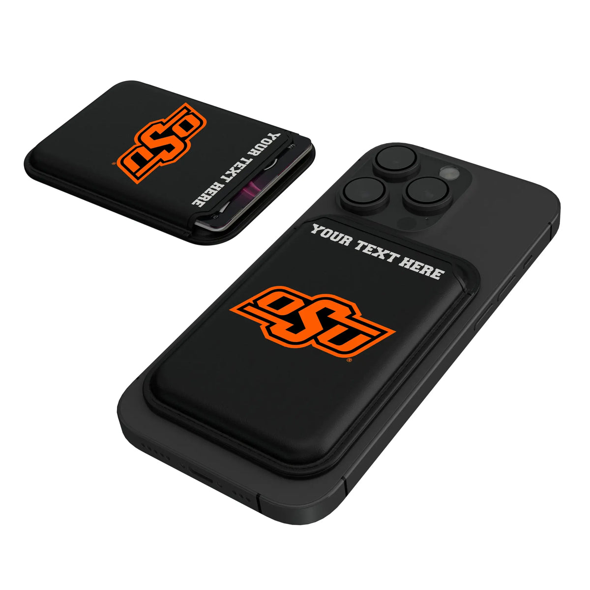 Oklahoma State University Cowboys Personalized Insignia Black Magnetic Credit Card Wallet
