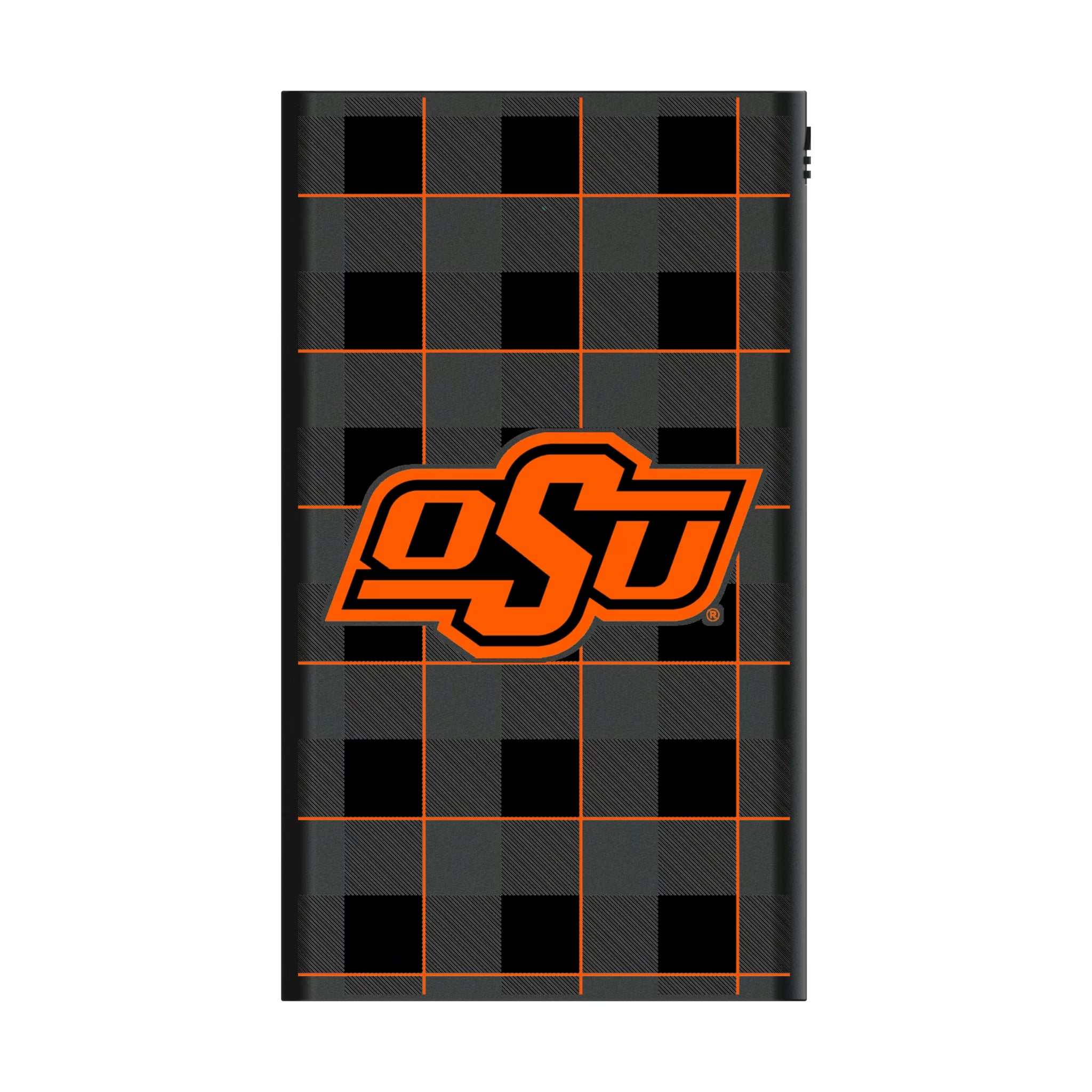 Oklahoma State University Cowboys Plaid 5000mAh Flat Powerbank