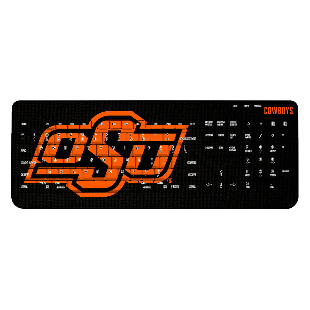 Oklahoma State University Cowboys Solid Wireless USB Keyboard