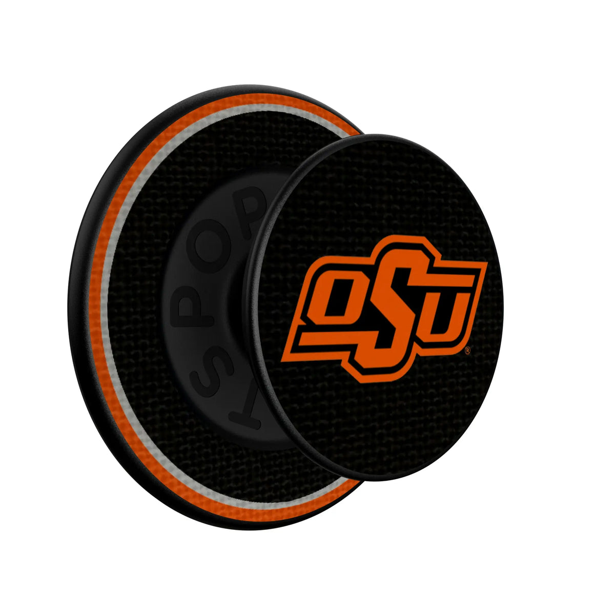 Oklahoma State University Cowboys Stripe Popsockets Round Magnetic - Isometric View