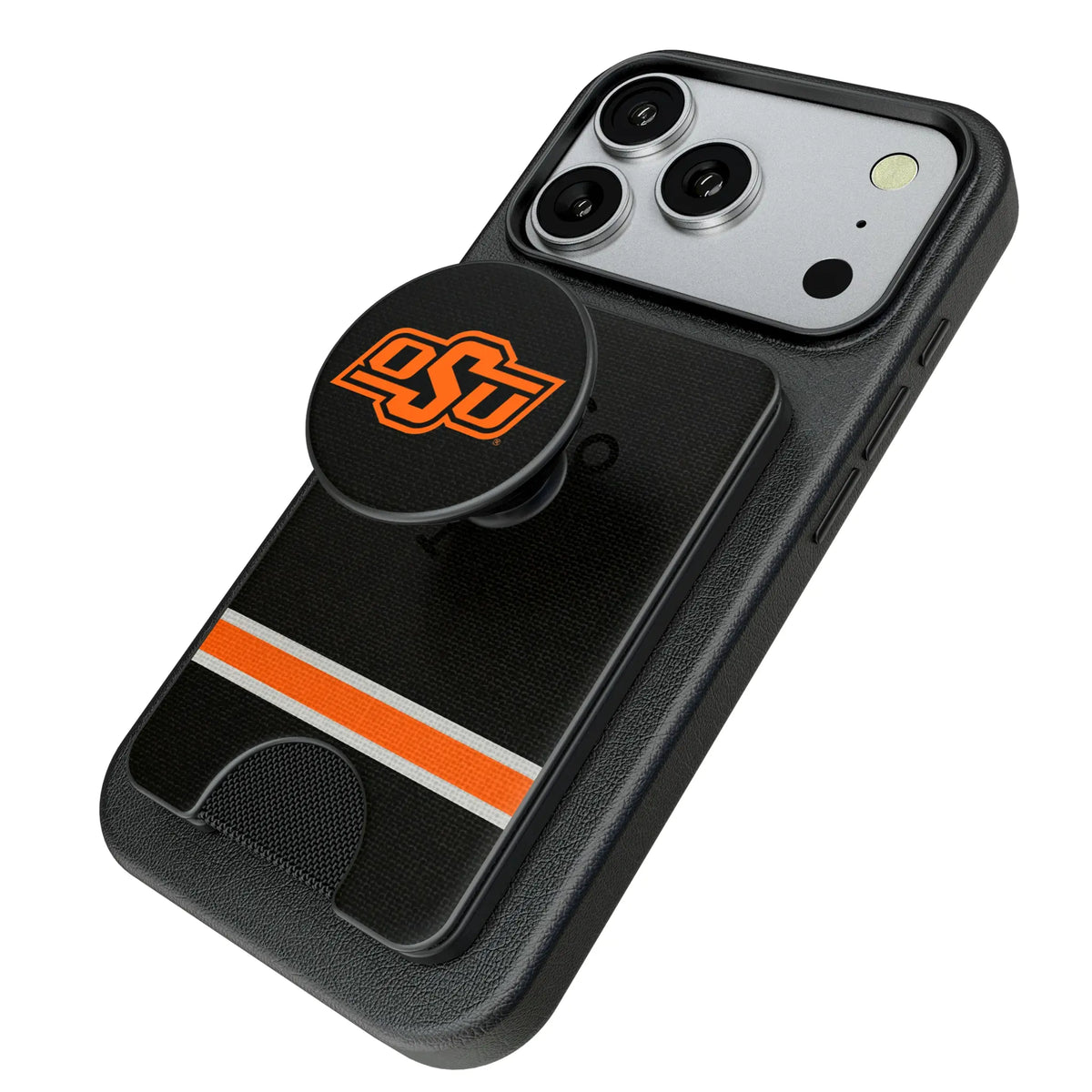 Oklahoma State University Cowboys Stripe Popsockets Wallet Magnetic - Isometric View