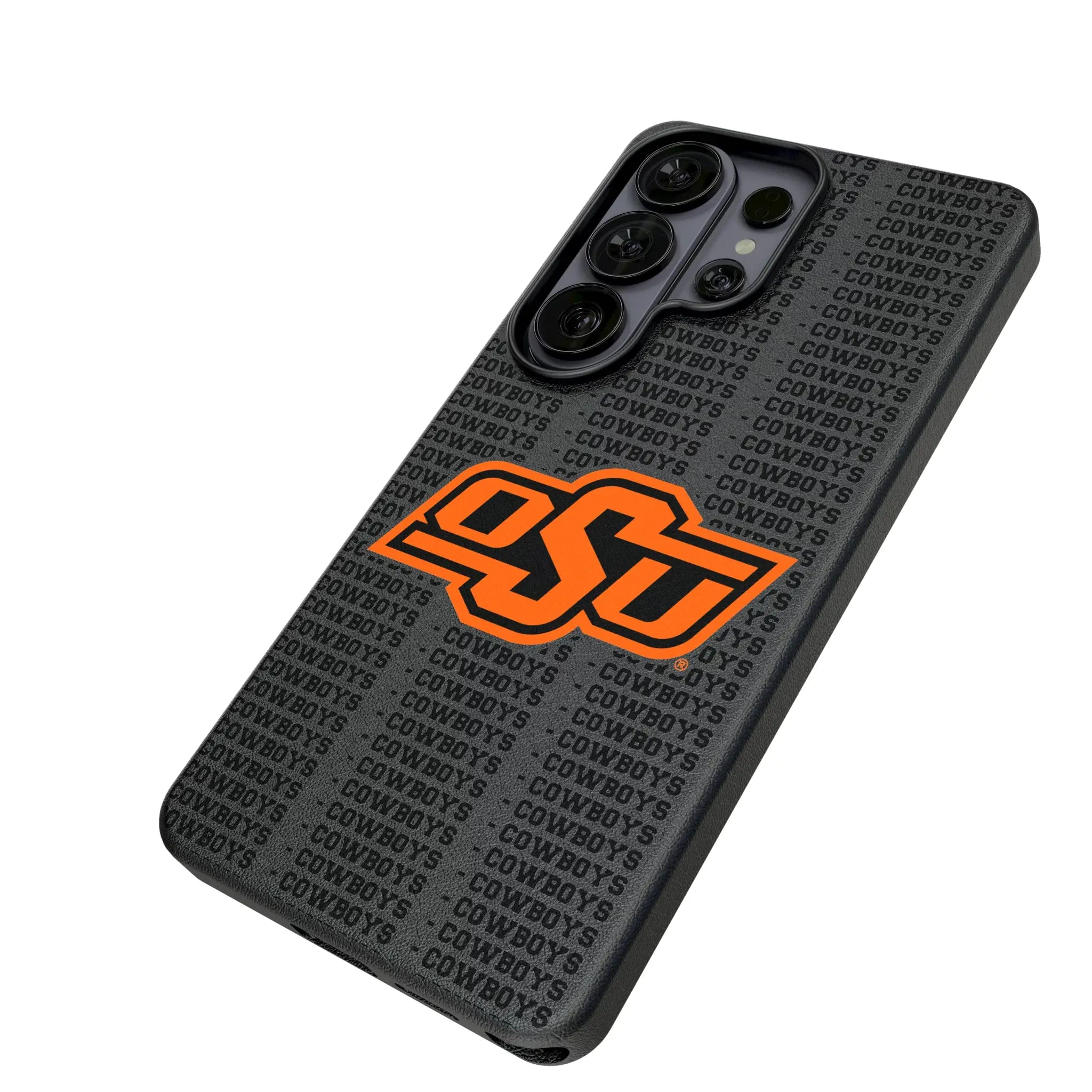Oklahoma State University Cowboys Text Backdrop Galaxy MagSafe Compatible Phone Case for Samsung Galaxy - Isometric View#Device_Galaxy S26 Ultra