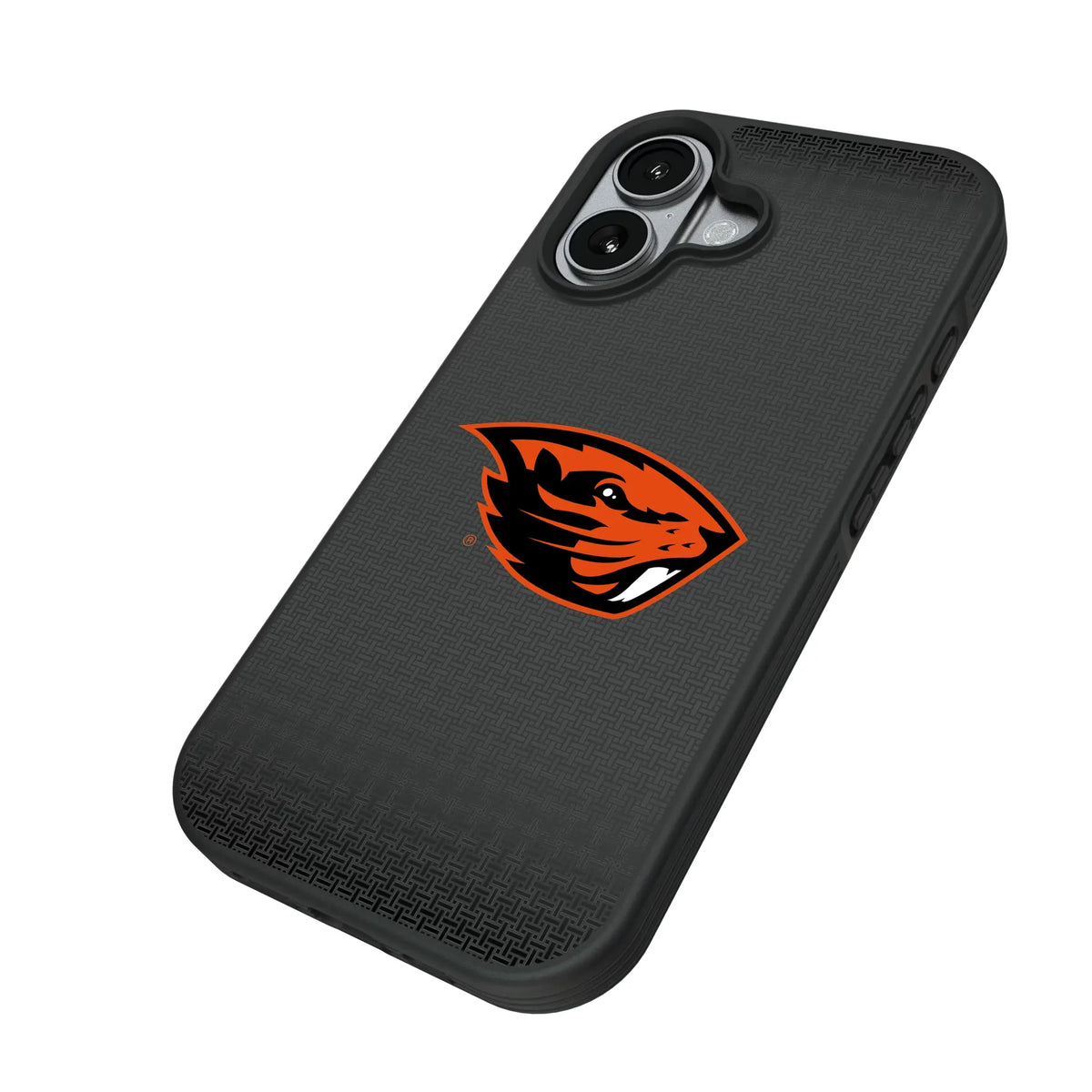 Oregon State University Beavers Linen iPhone Bump Phone Case for Apple iPhone - Isometric View#Device_iPhone 17