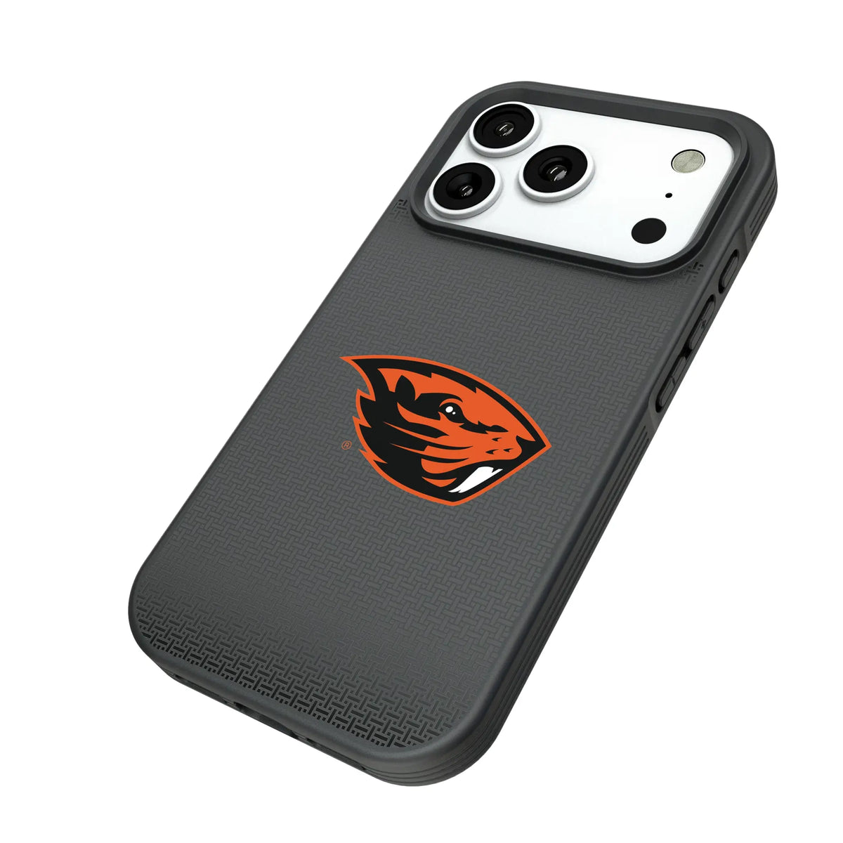 Oregon State University Beavers Linen iPhone Bump Phone Case for Apple iPhone - Isometric View#Device_iPhone 18 Pro