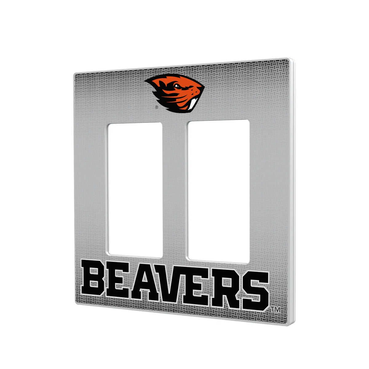 Oregon State University Beavers Linen Hidden-Screw Light Switch Plate#Style_Double Rocker