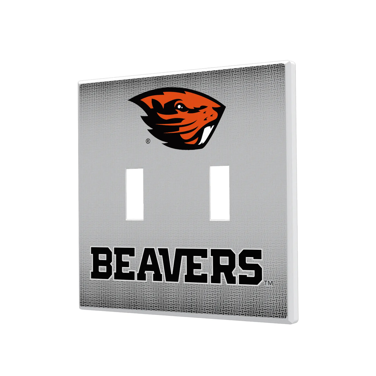 Oregon State University Beavers Linen Hidden-Screw Light Switch Plate#Style_Double Toggle