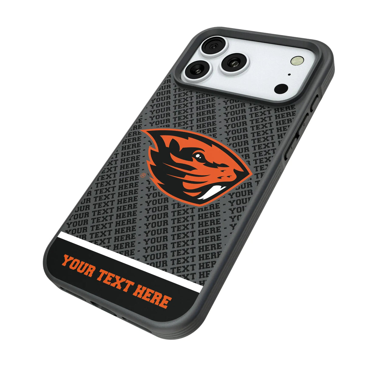 Oregon State University Beavers Personalized EndZone Plus iPhone Bump Phone Case for Apple iPhone - Isometric View#Device_iPhone 18 Pro Max