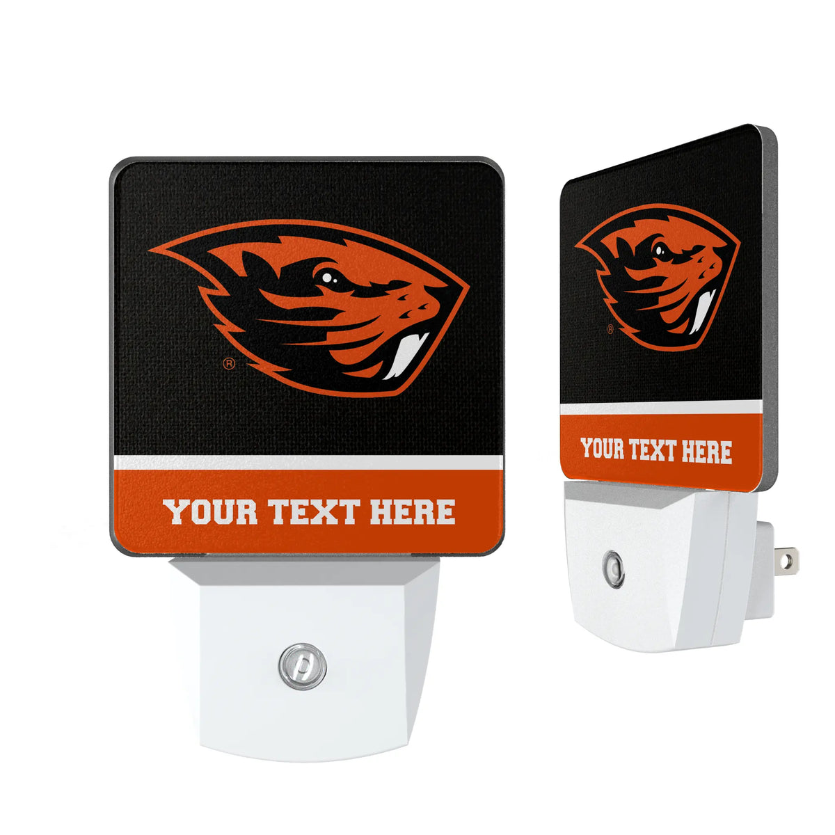 Oregon State University Beavers Personalized Endzone Solid Night Light 2-Pack