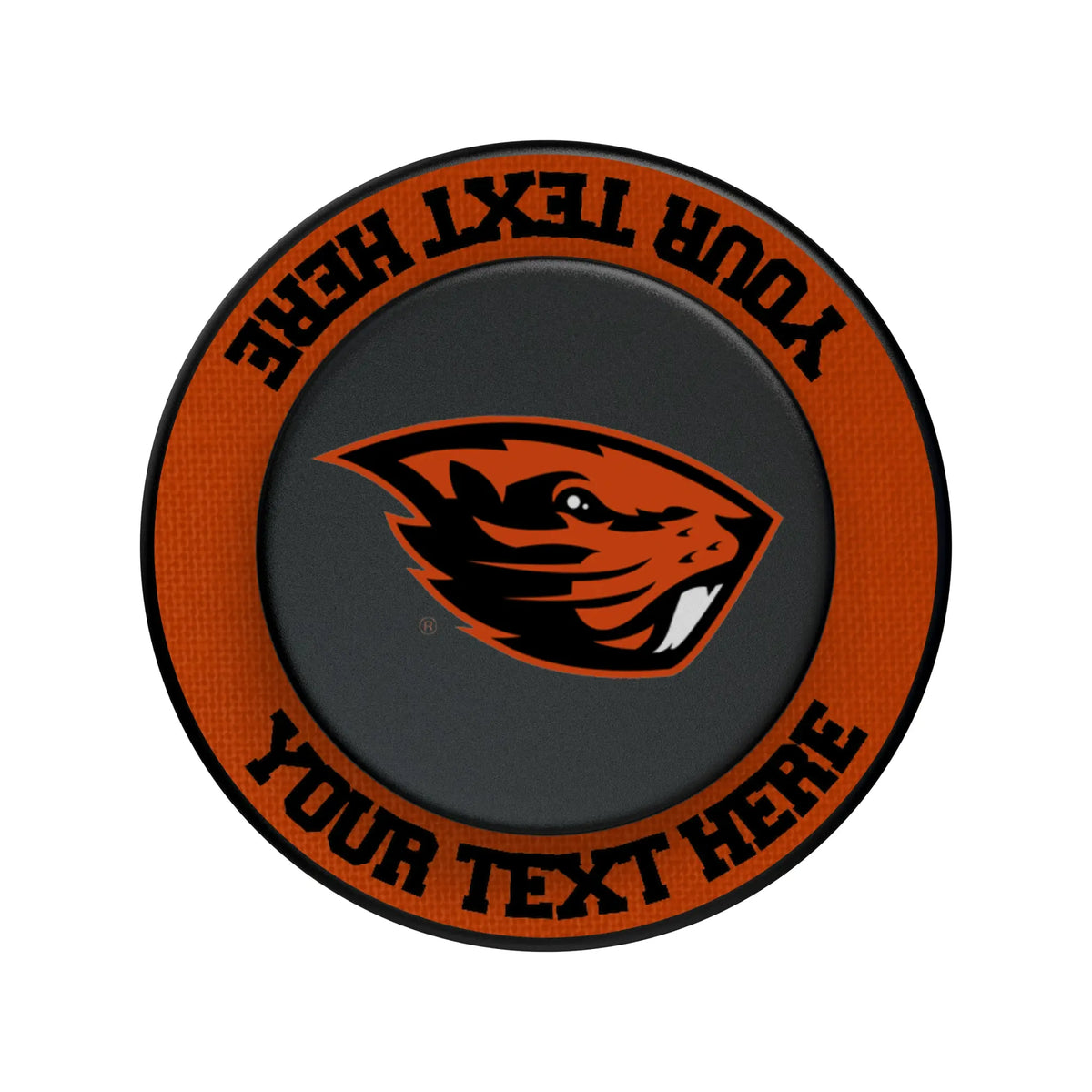 Oregon State University Beavers Personalized Endzone Solid Popsockets Round Magnetic