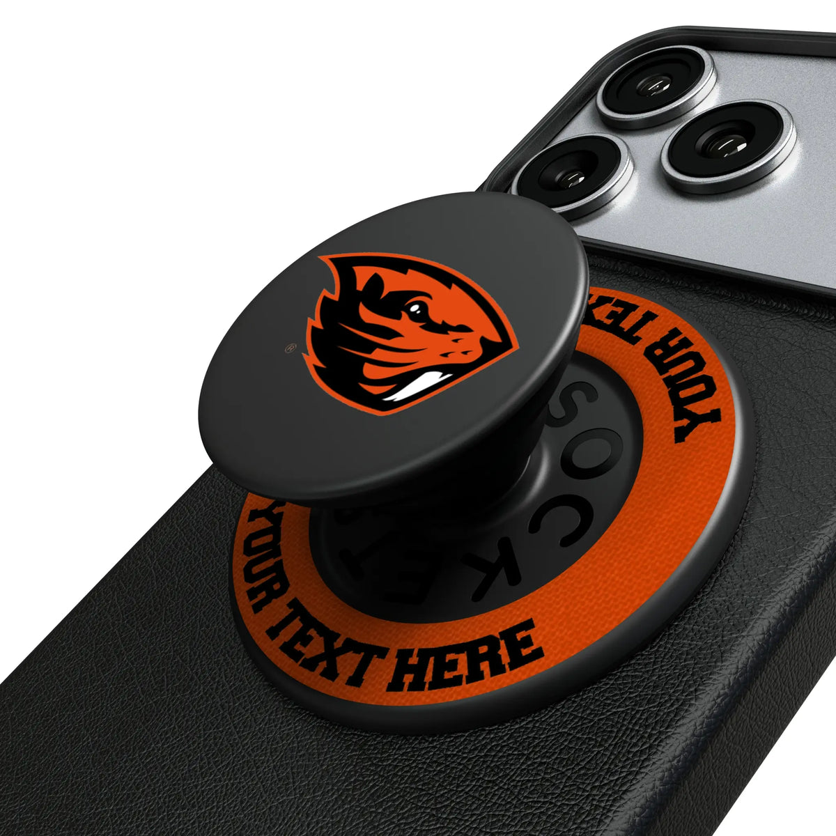 Oregon State University Beavers Personalized Endzone Solid Popsockets Round Magnetic