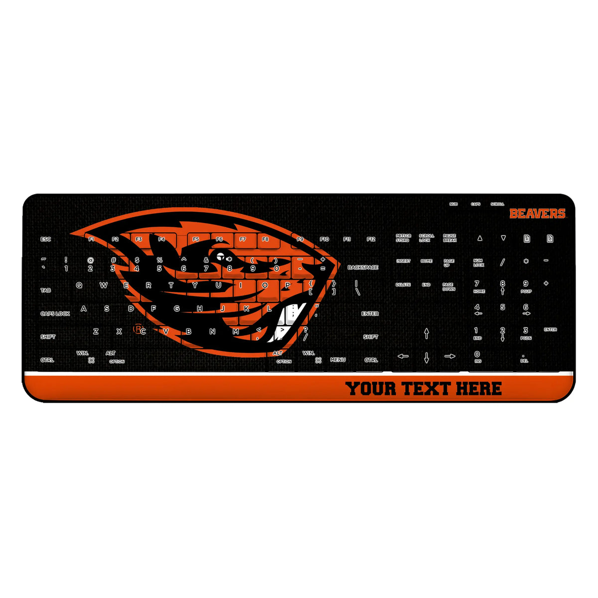 Oregon State University Beavers Personalized Endzone Solid Wireless USB Keyboard