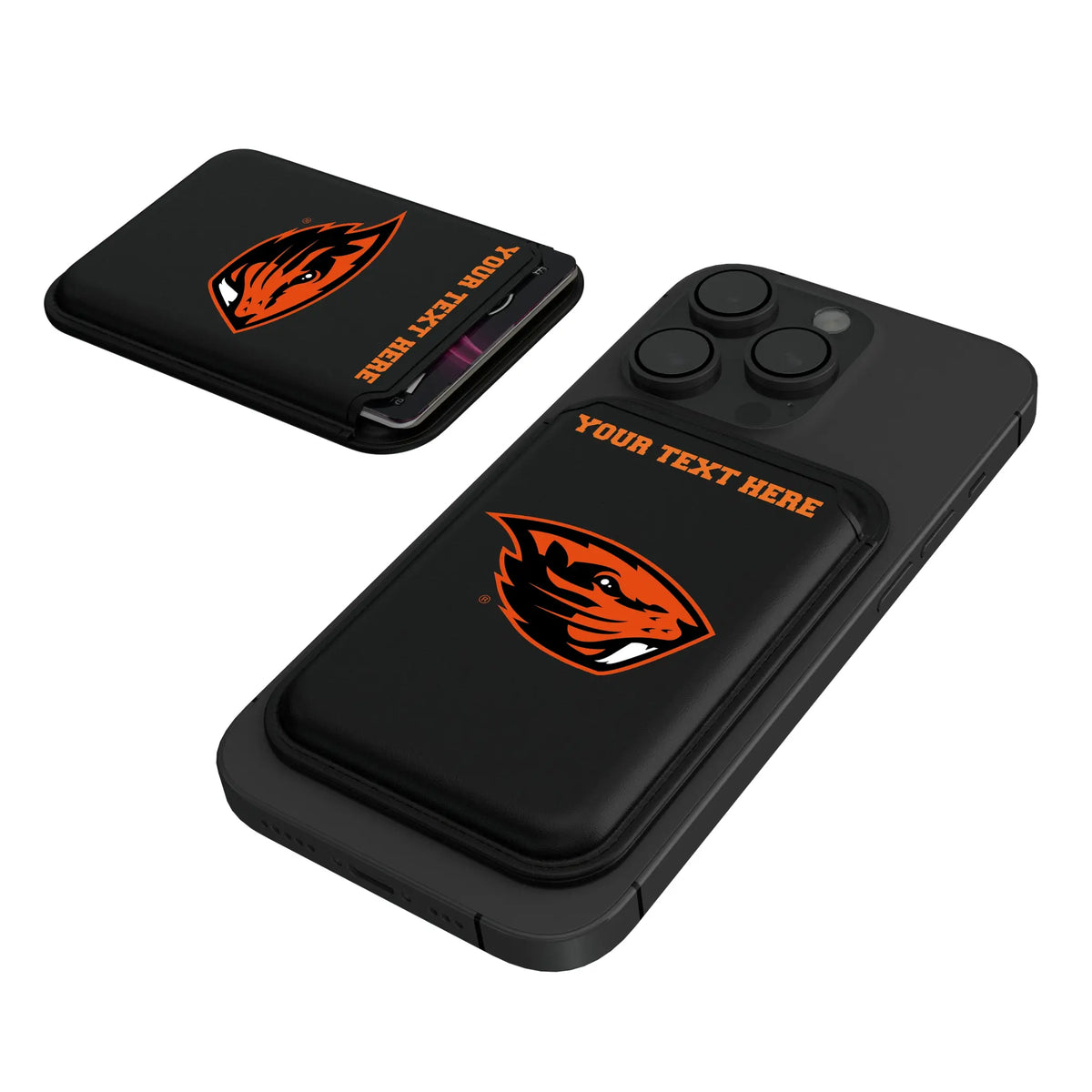 Oregon State University Beavers Personalized Insignia Black Magnetic Credit Card Wallet