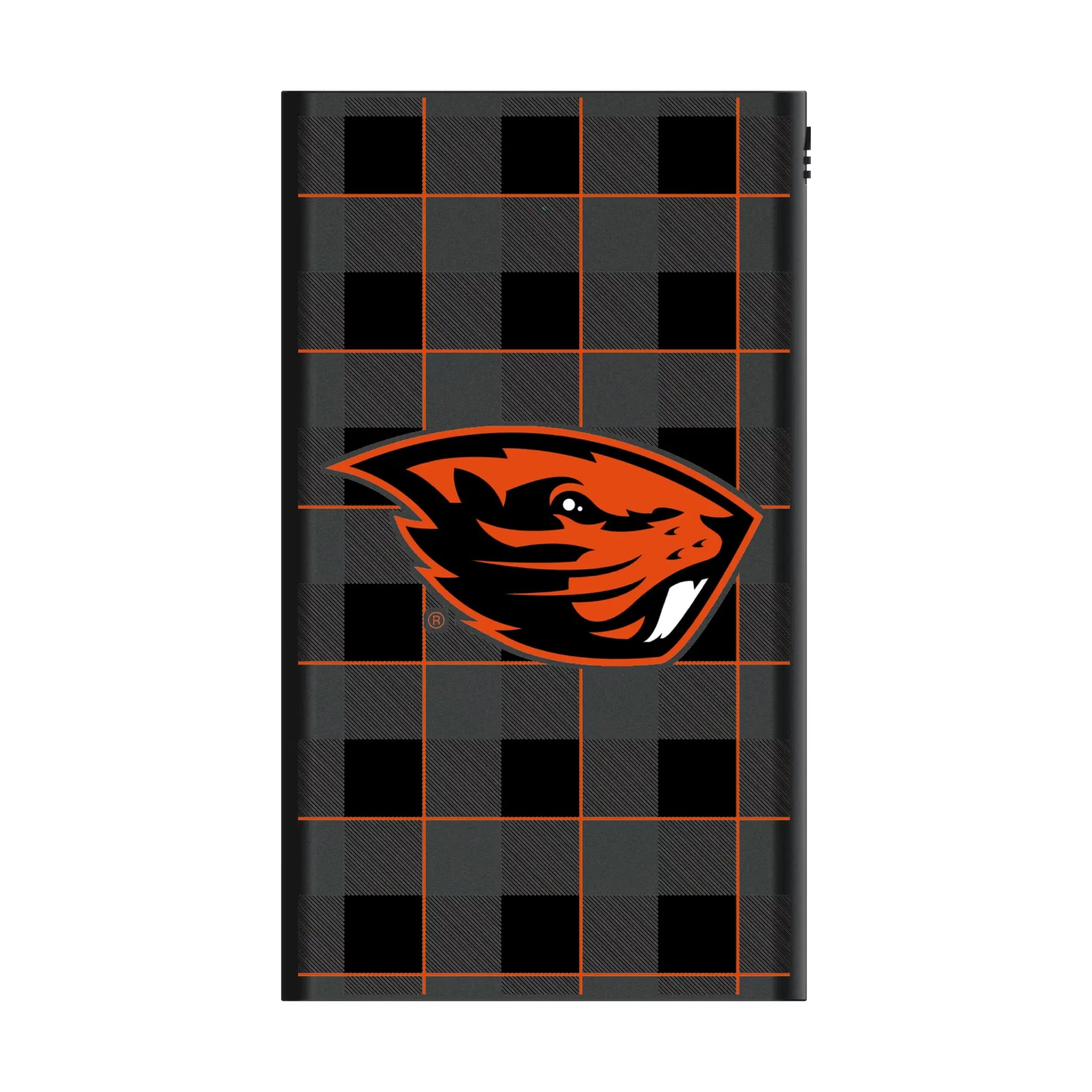 Oregon State University Beavers Plaid 5000mAh Flat Power Bank