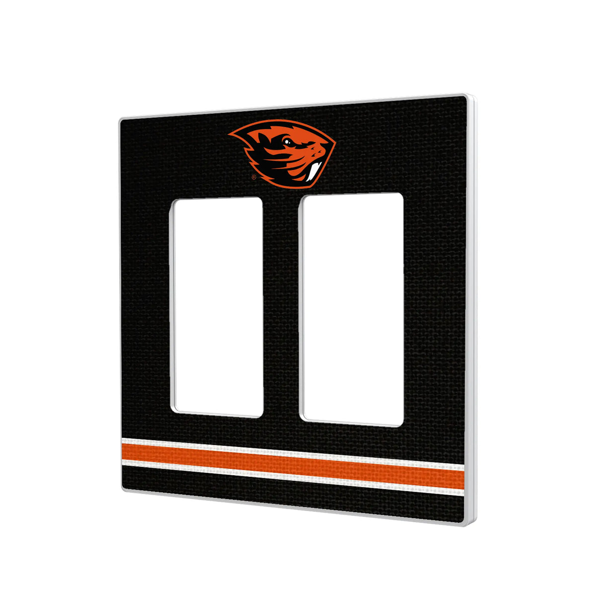 Oregon State University Beavers Stripe Hidden-Screw Light Switch Plate#Style_Double Rocker