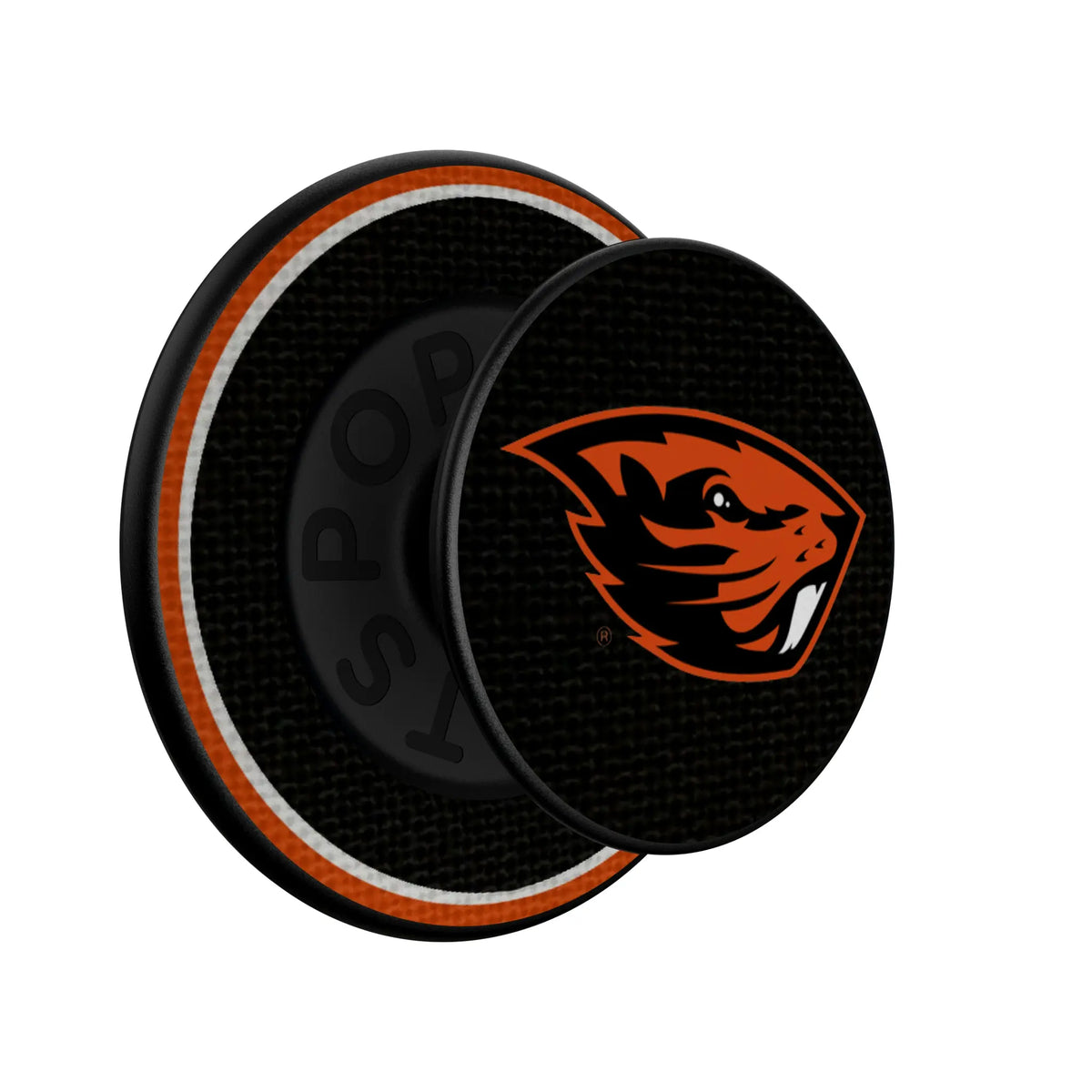 Oregon State University Beavers Stripe Popsockets Round Magnetic - Isometric View