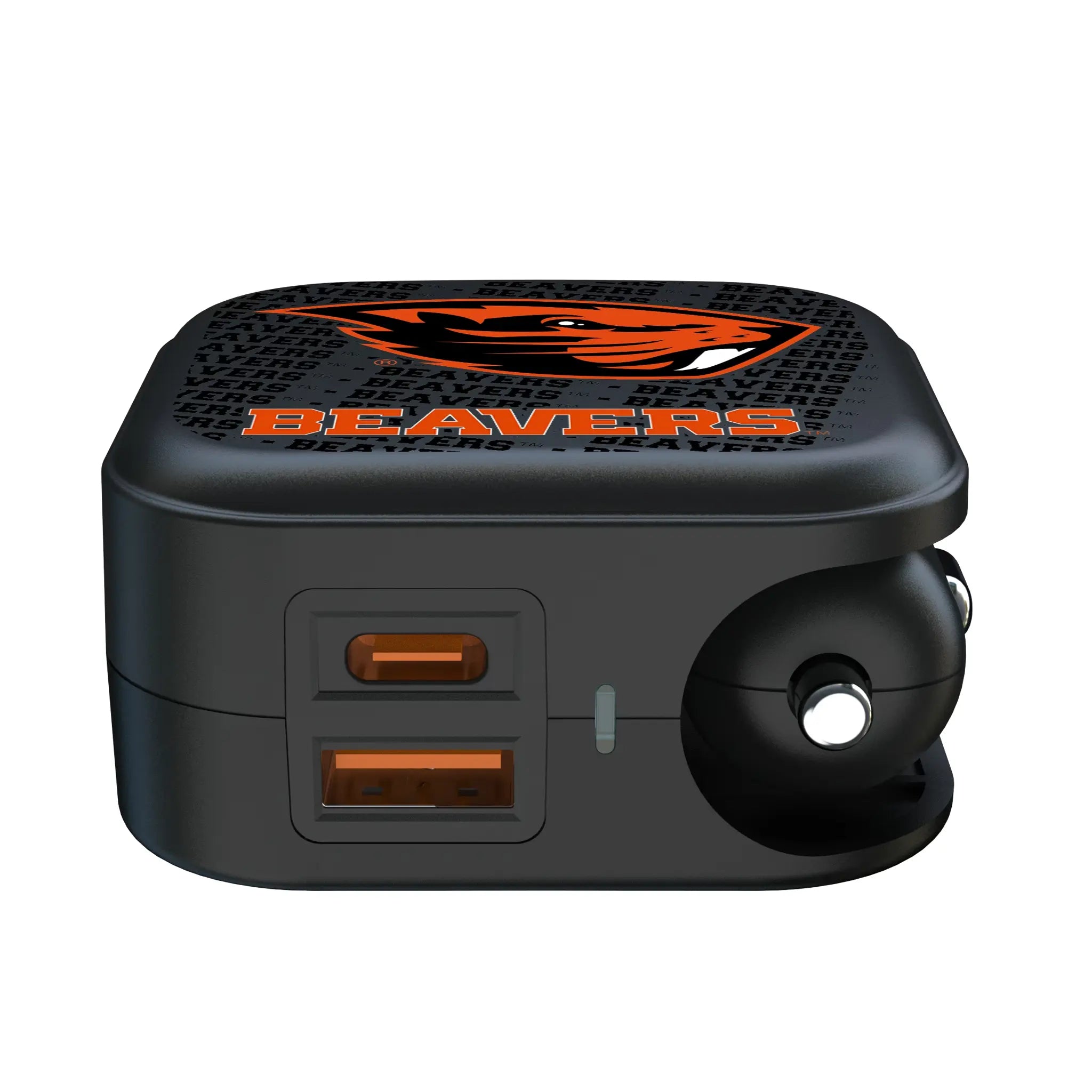 Oregon State University Beavers Text Backdrop 2 in 1 USB A/C Charger