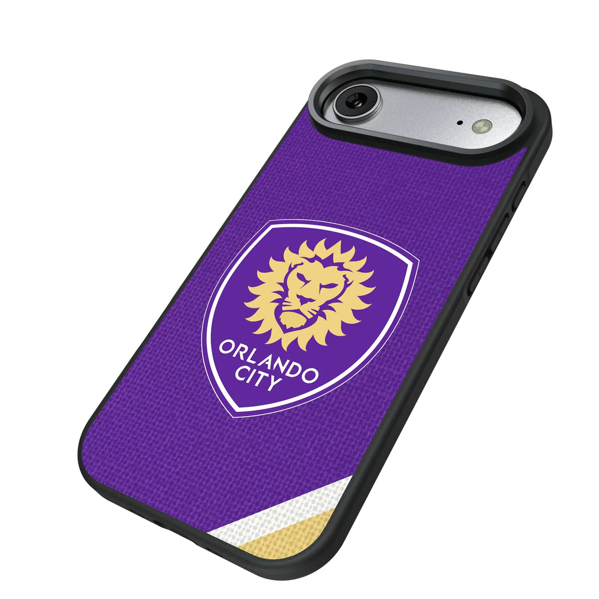Orlando City Soccer Club Diagonal Stripe iPhone Bump Phone Case for Apple iPhone - Isometric View#Device_iPhone Air