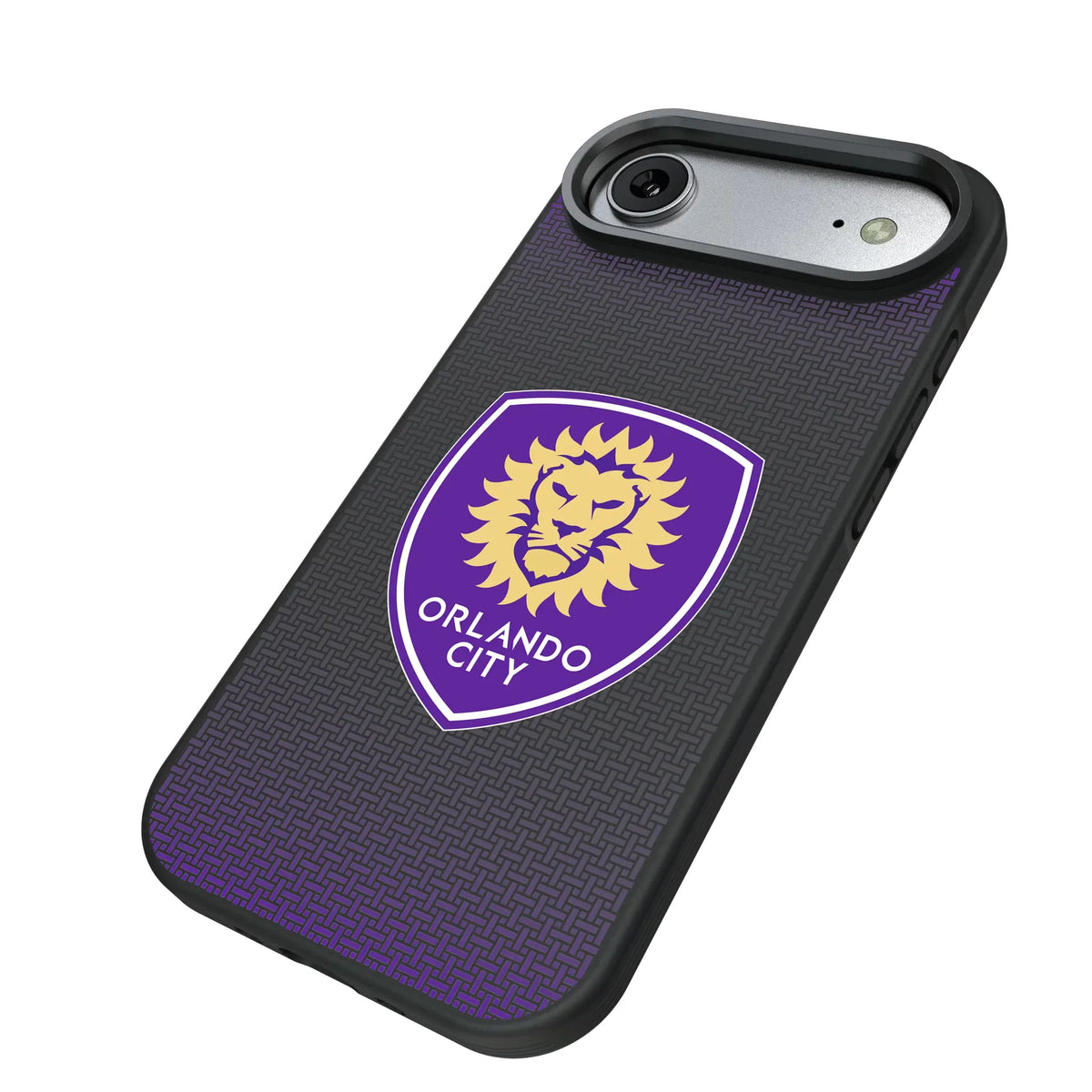 Orlando City Soccer Club Linen iPhone Bump Phone Case for Apple iPhone - Isometric View#Device_iPhone Air