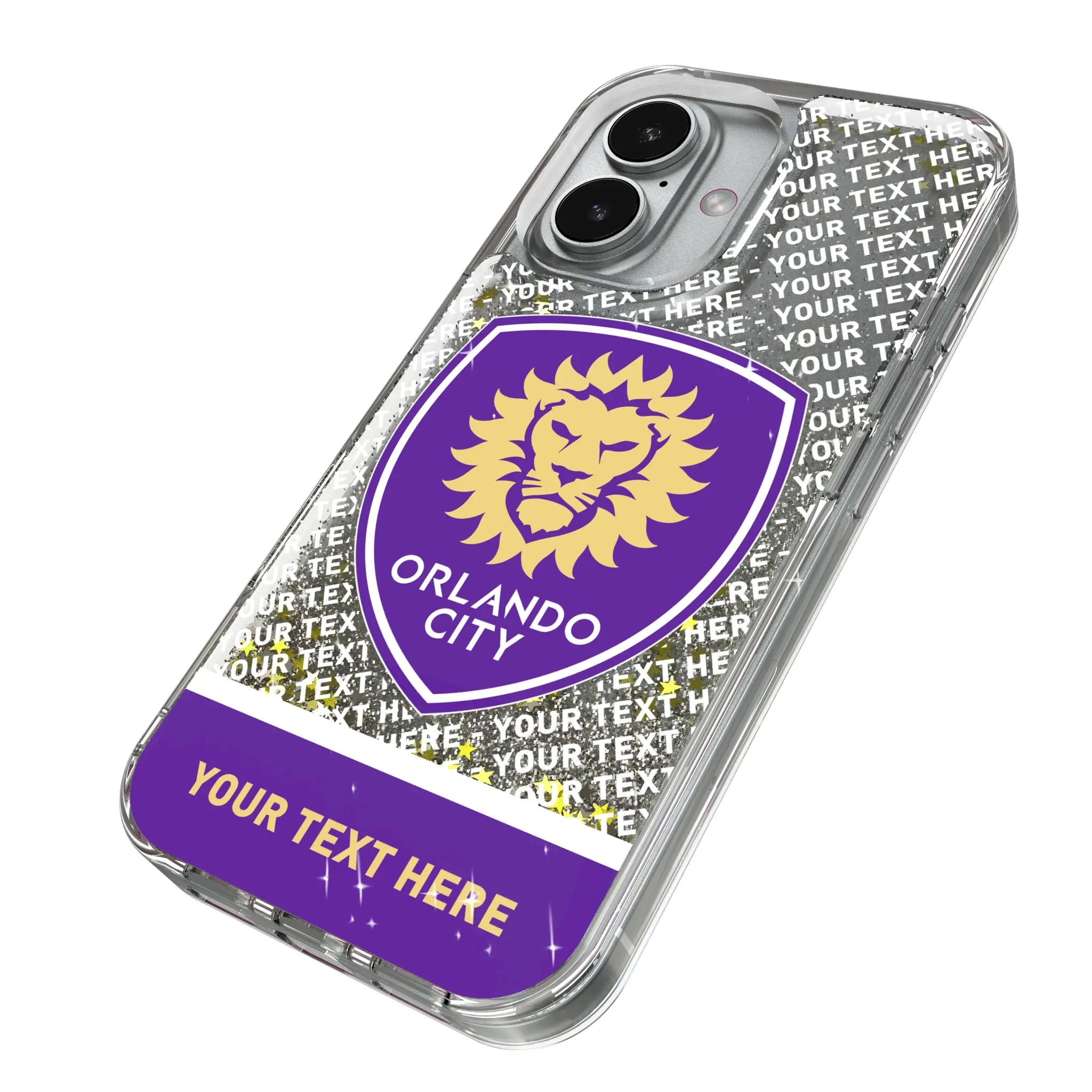 Orlando City Soccer Club Personalized EndZone Plus iPhone Glitter Phone Case for Apple iPhone - Isometric View