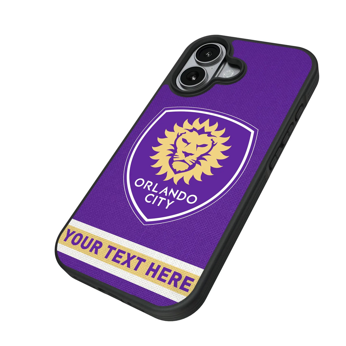 Orlando City Soccer Club Personalized Stripe iPhone Bump Phone Case for Apple iPhone - Isometric View#Device_iPhone 17