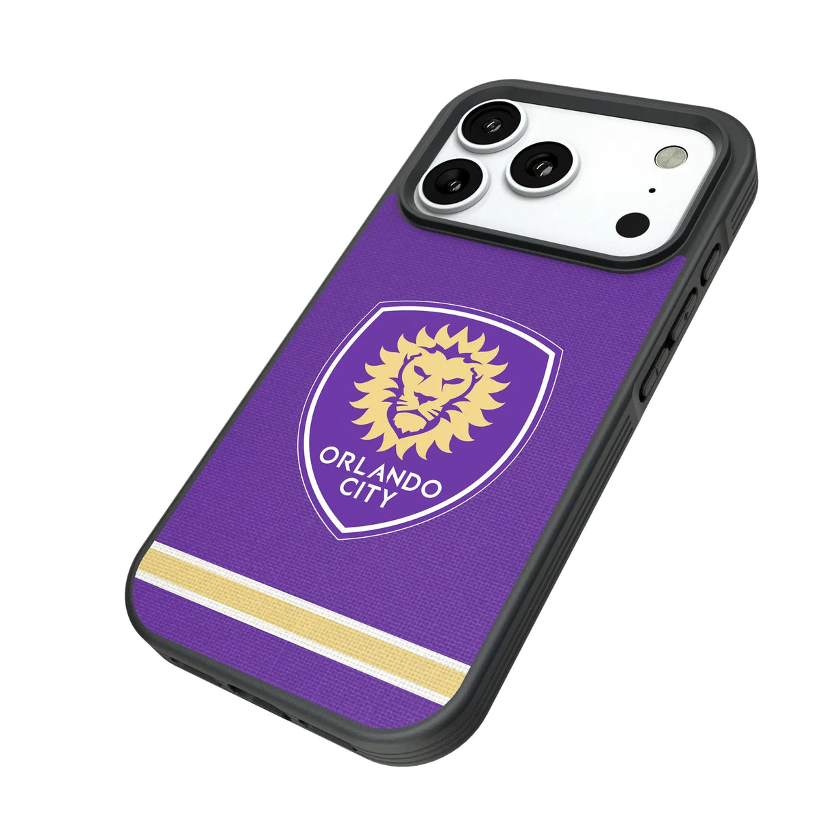 Orlando City Soccer Club Stripe iPhone Bump Phone Case for Apple iPhone - Isometric View#Device_iPhone 18 Pro