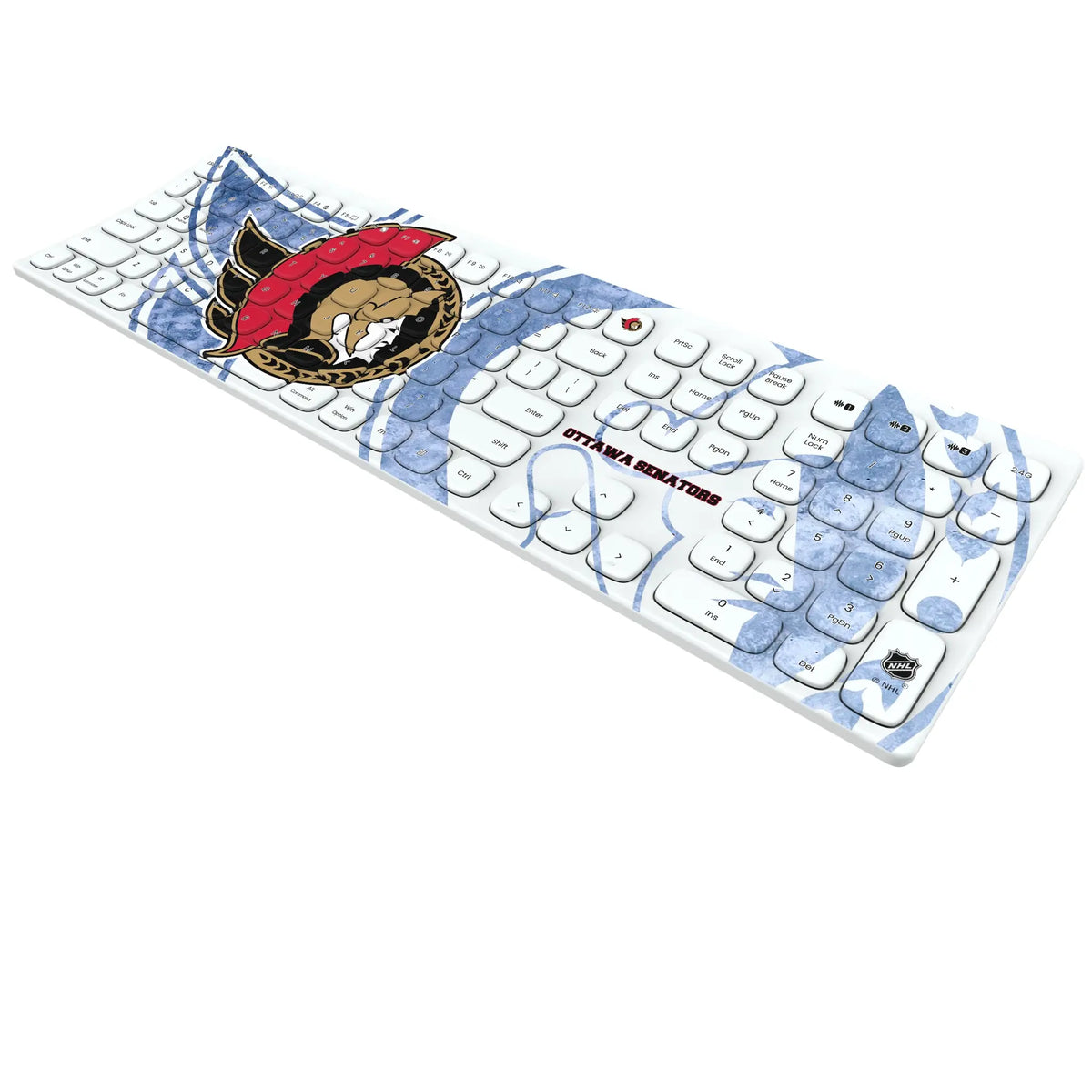 Ottawa Senators Ice Tilt KKB605 Curved Wireless Keyboard - Isometric View