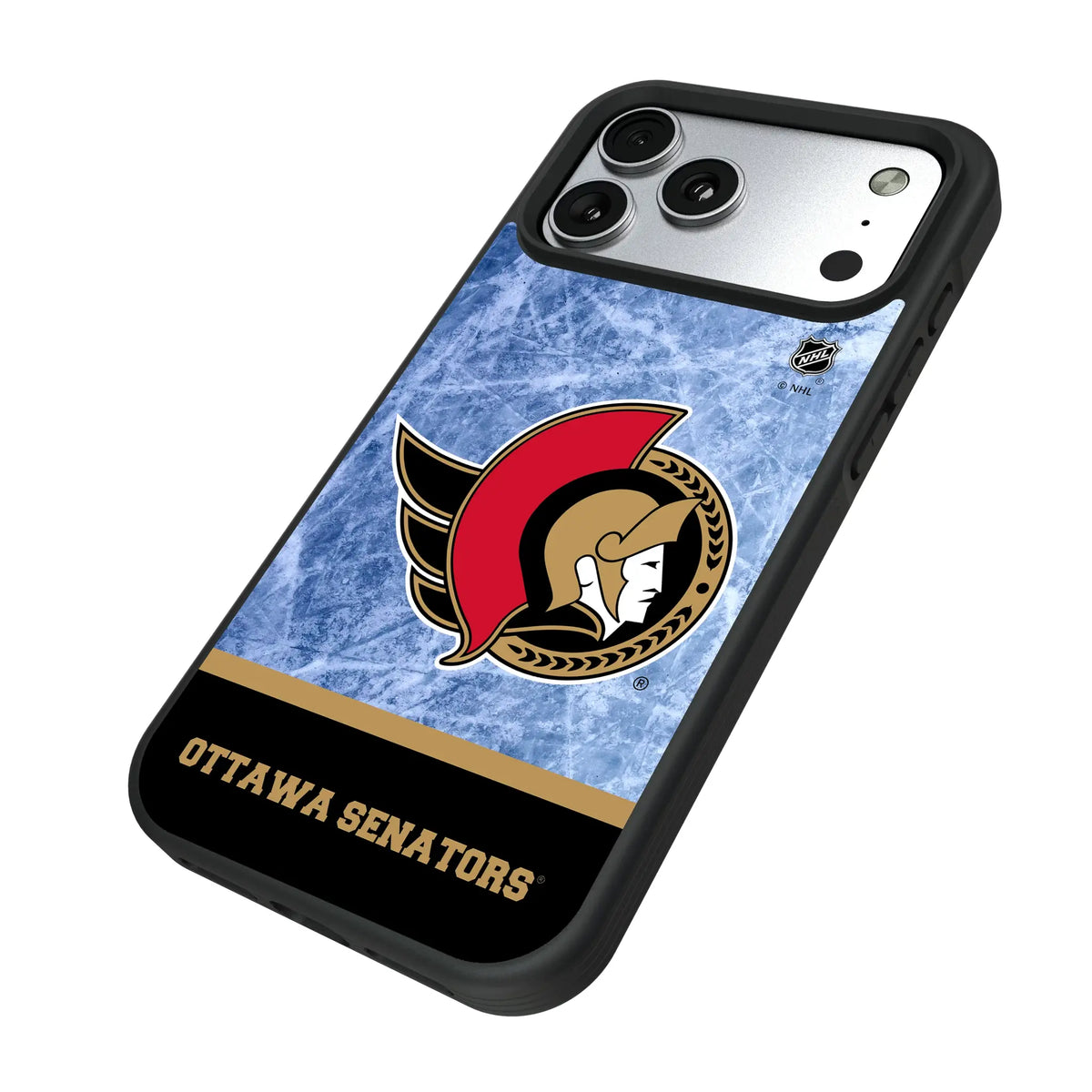 Ottawa Senators Ice Wordmark iPhone Bump Phone Case for Apple iPhone - Isometric View#Device_iPhone 17 Pro Max