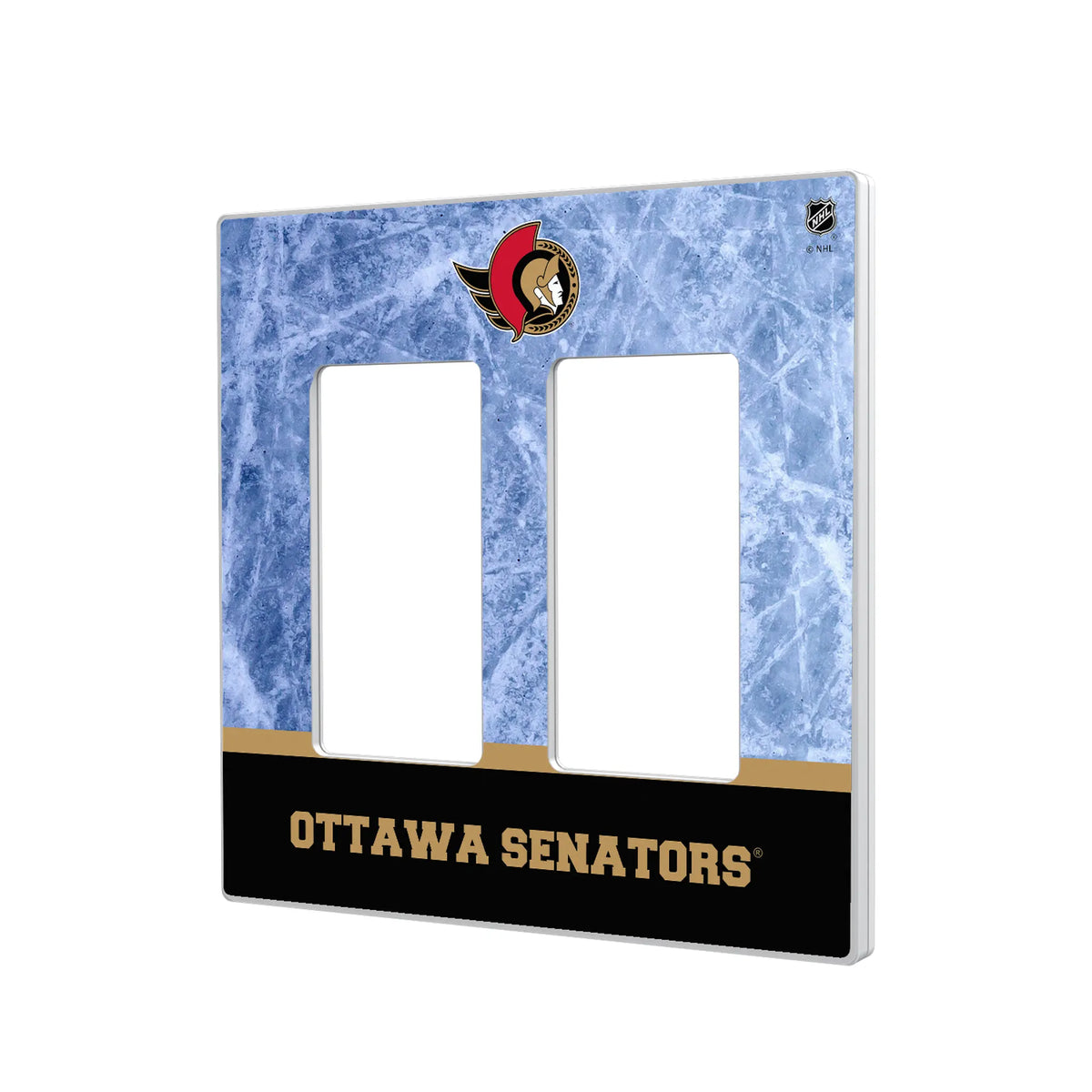 Ottawa Senators Ice Wordmark Hidden-Screw Light Switch Plate#Style_Double Rocker