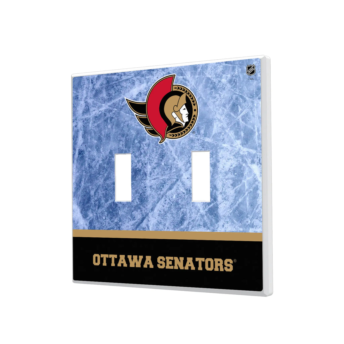 Ottawa Senators Ice Wordmark Hidden-Screw Light Switch Plate#Style_Double Toggle