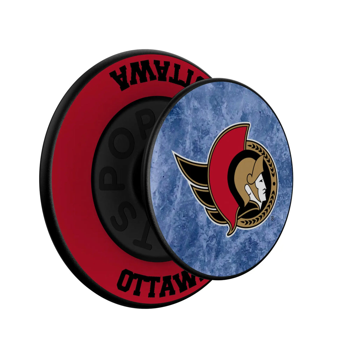 Ottawa Senators Ice Wordmark Popsockets Round Magnetic - Isometric View