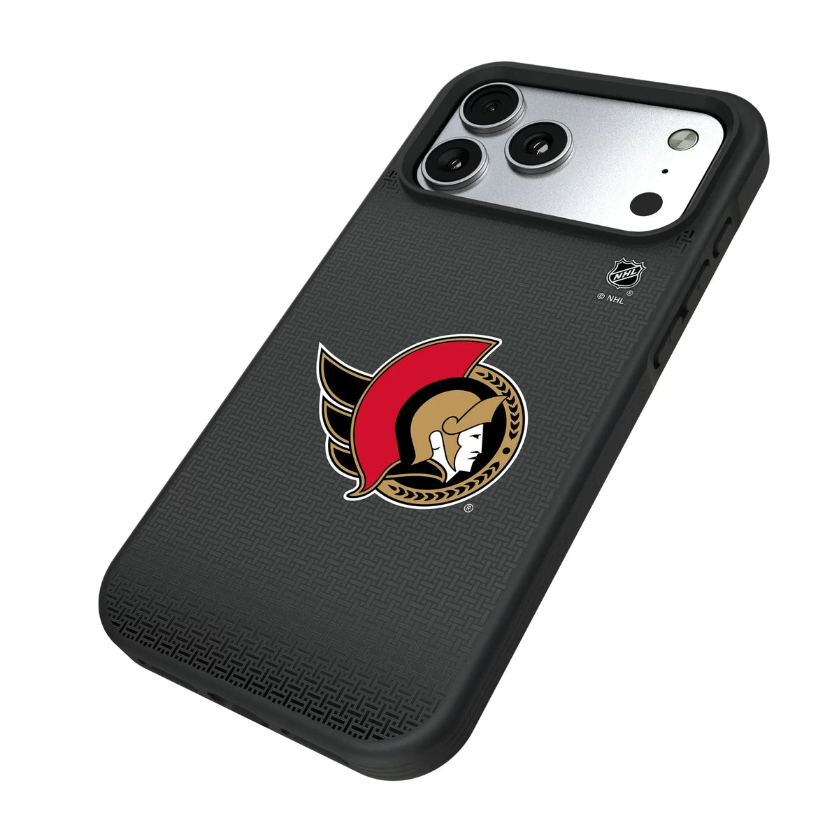 Ottawa Senators Linen iPhone Bump Phone Case for Apple iPhone - Isometric View#Device_iPhone 17 Pro Max