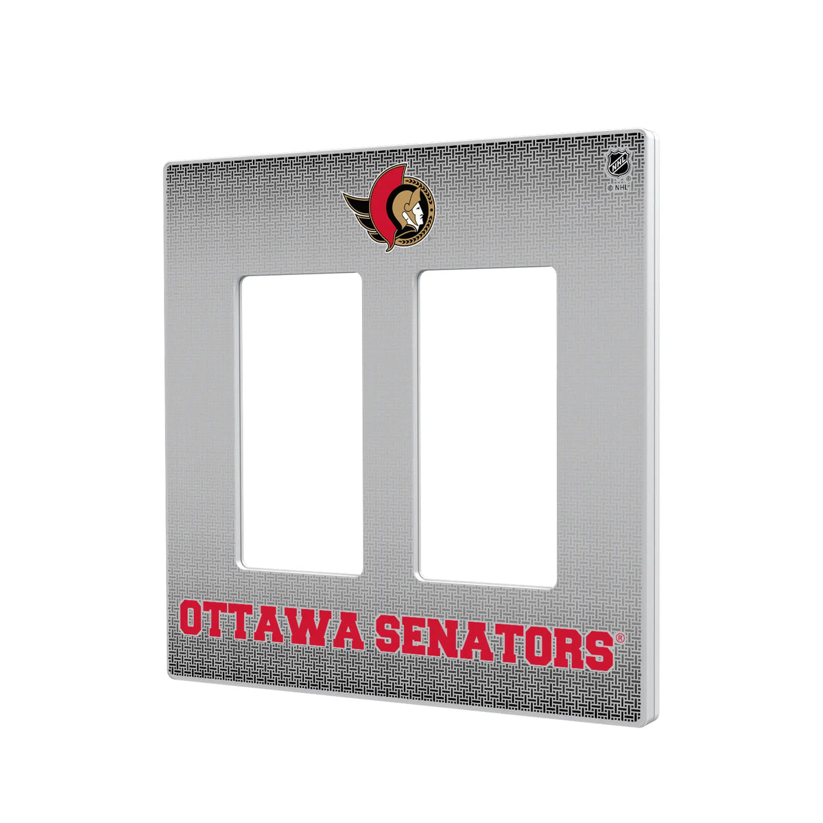 Ottawa Senators Linen Hidden-Screw Light Switch Plate#Style_Double Rocker