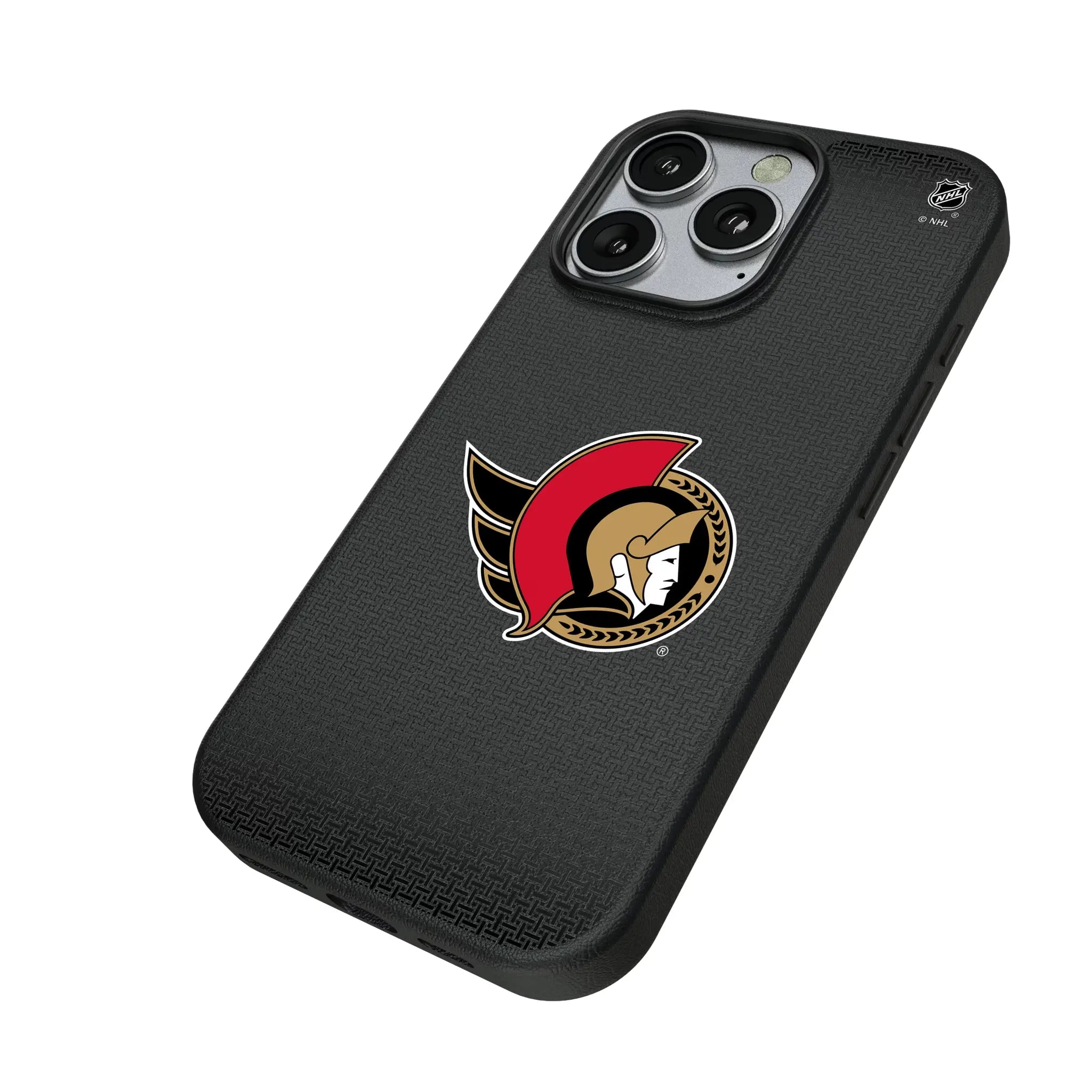Ottawa Senators Linen iPhone MagSafe Compatible Phone Case for Apple iPhone - Isometric View