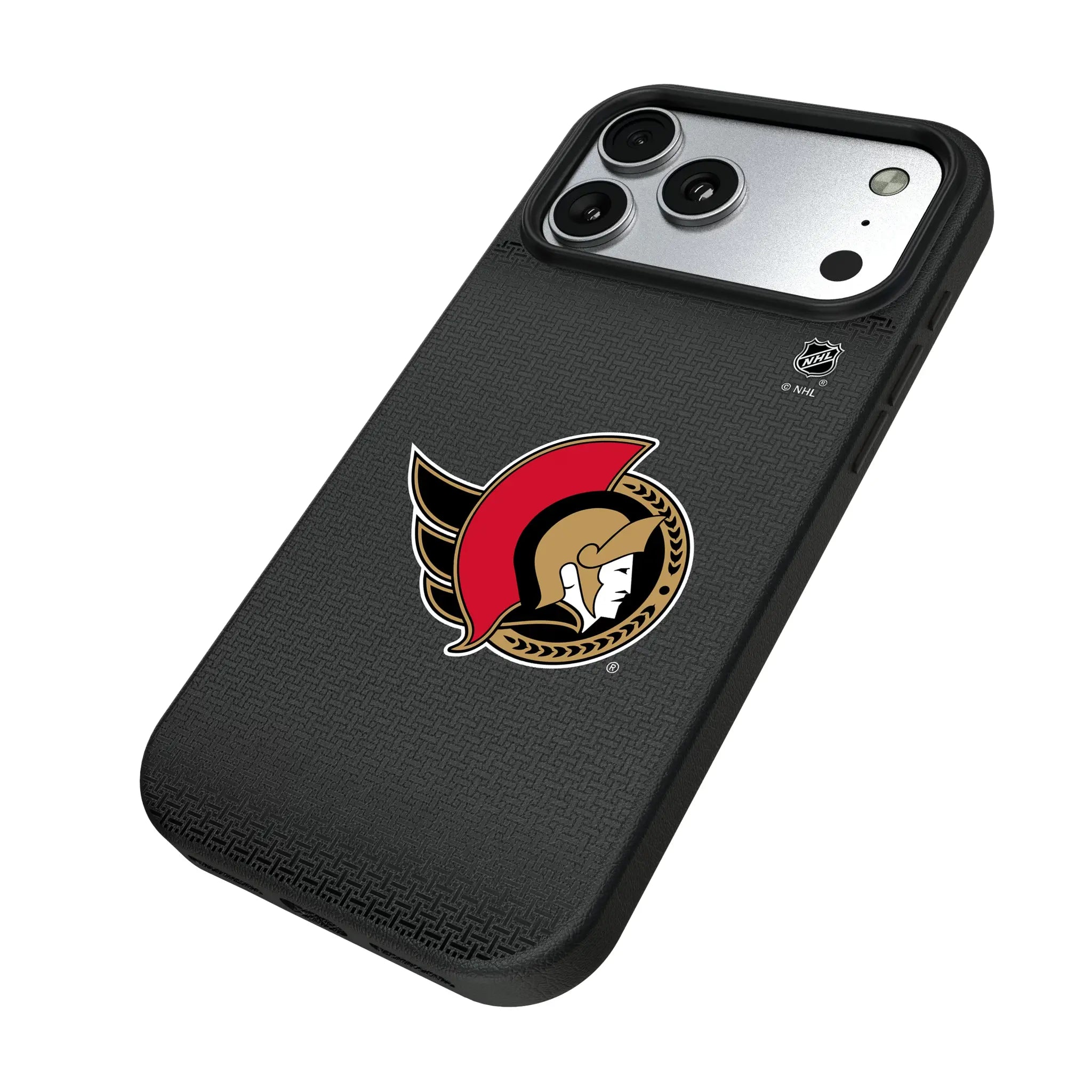 Ottawa Senators Linen iPhone MagSafe Compatible Phone Case for Apple iPhone - Isometric View#Device_iPhone 17 Pro Max
